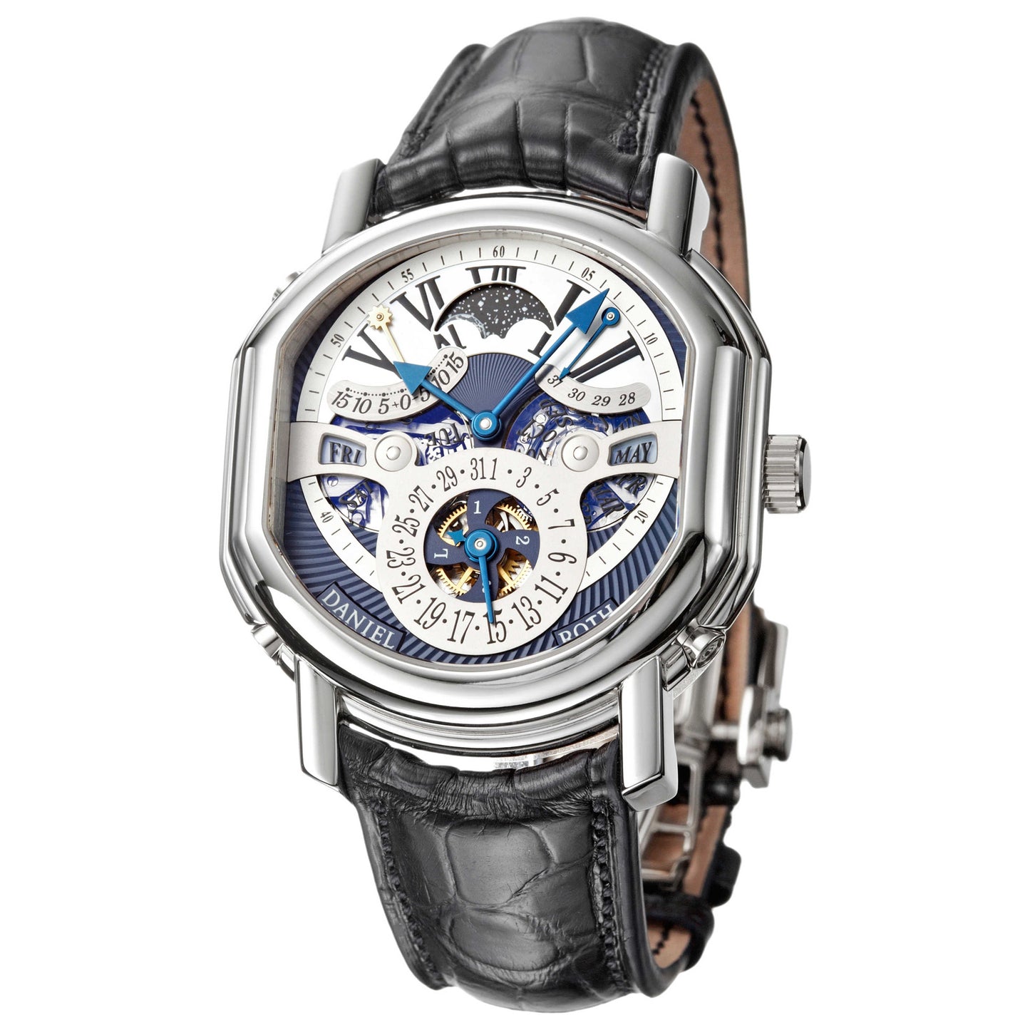 Front view of Daniel Roth Perpetual Calendar Men's Automatic Watch 121-Y-70-722-CM-BD