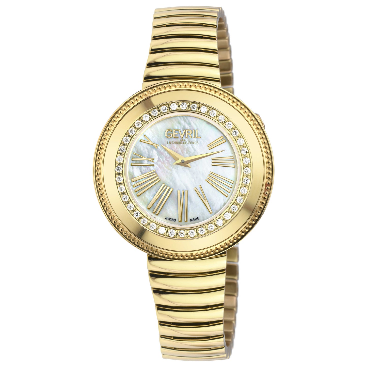Front view of Gevril Gandria Diamond Women's Quartz Watch 12121B