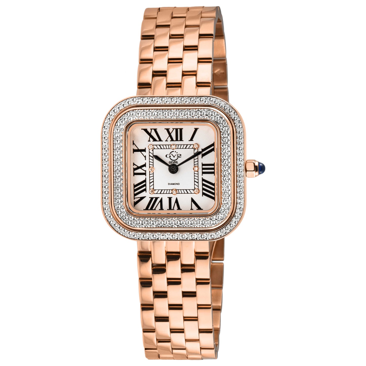 Front view of GV2 by Gevril Bellagio Diamond Women's Quartz Watch 12131B