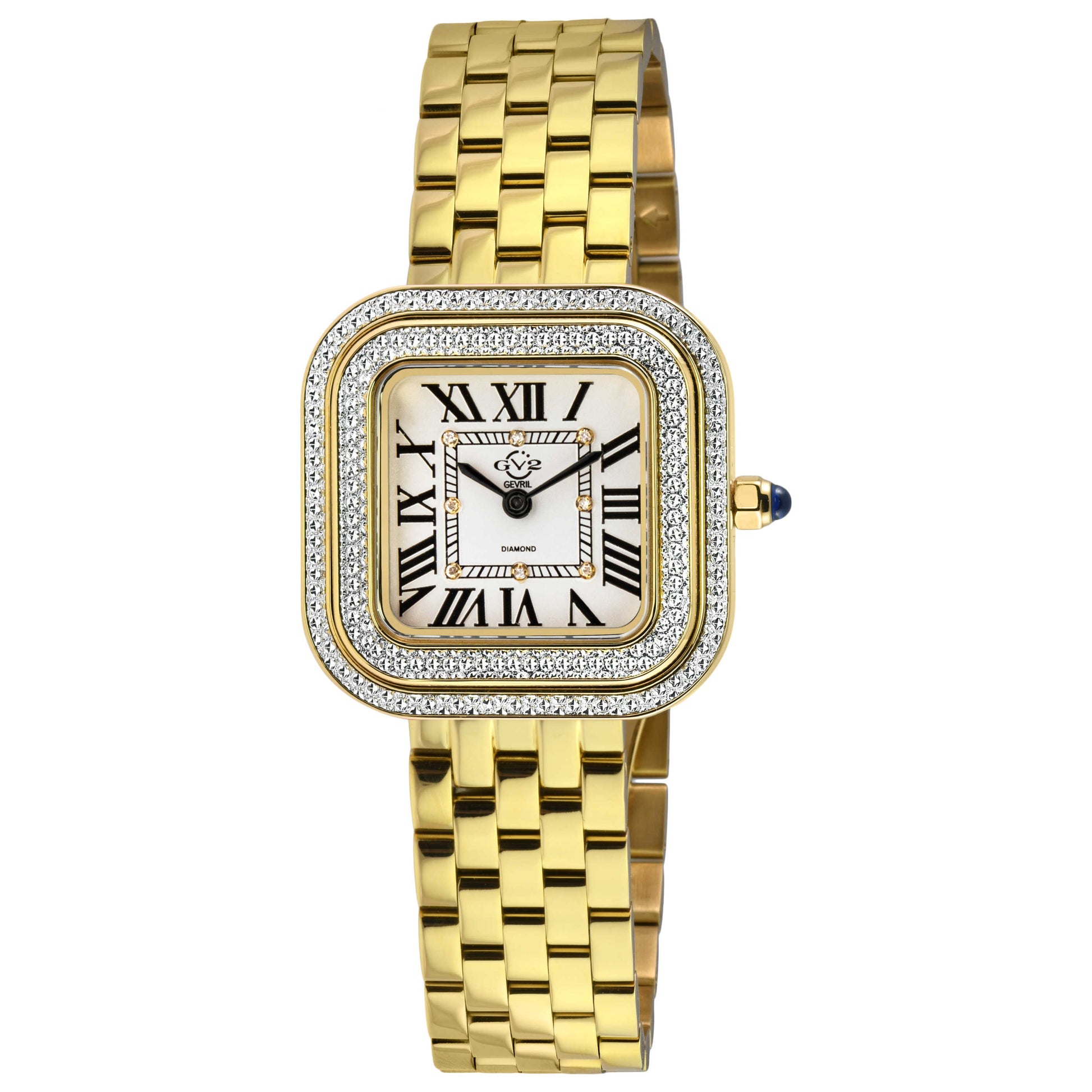 Front view of GV2 by Gevril Bellagio Diamond Women's Quartz Watch 12132B