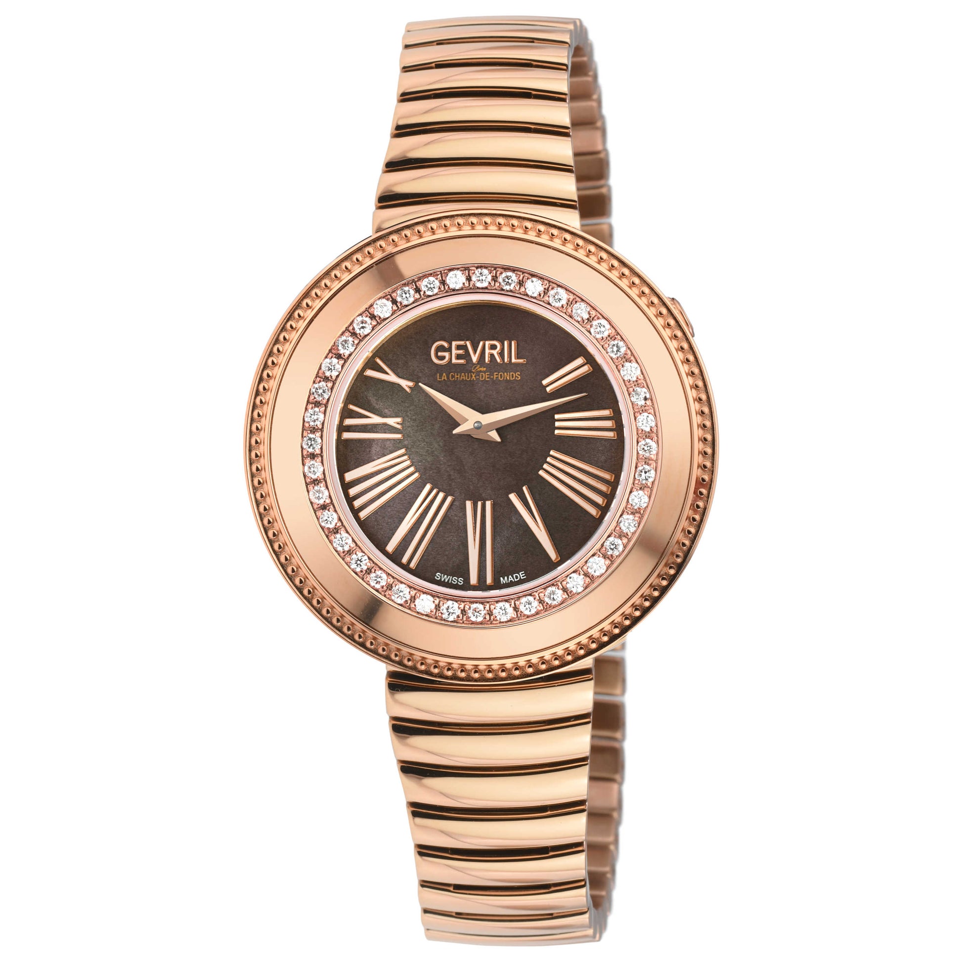Front view of Gevril Gandria Diamond Women's Quartz Watch 12152B