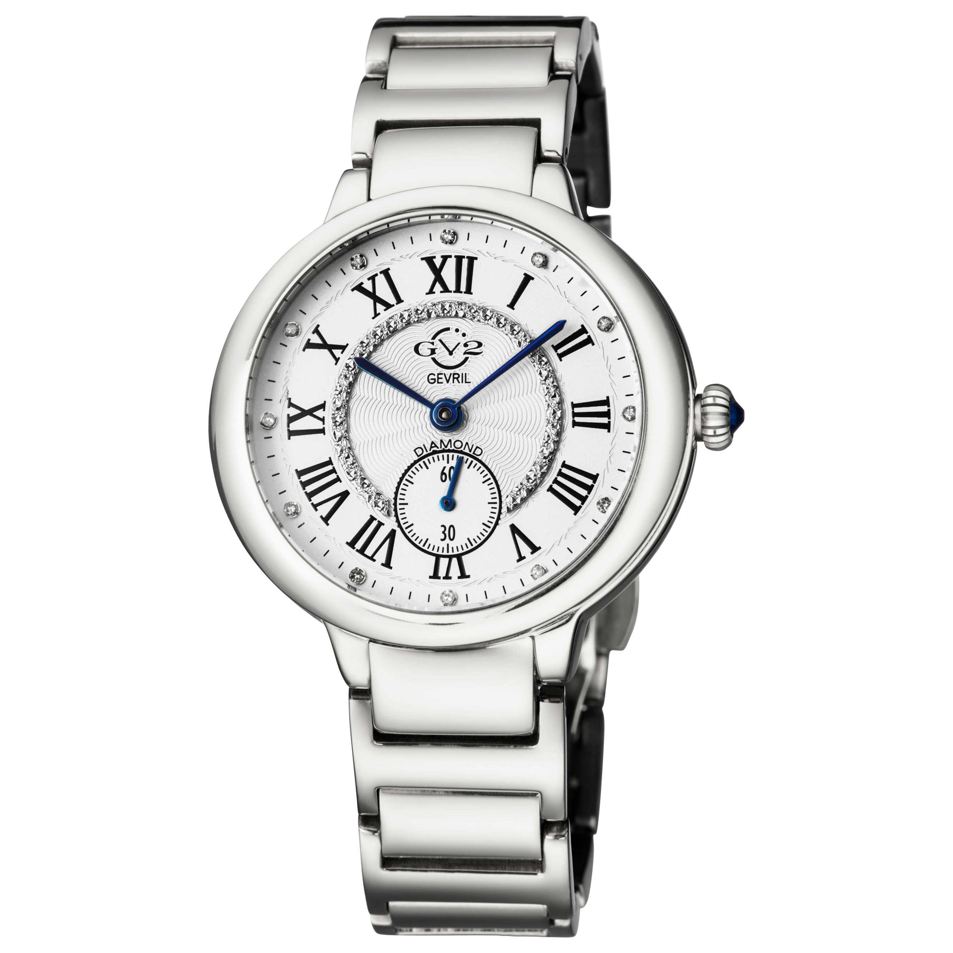 Front view of GV2 by Gevril Rome Diamond Women's Quartz Watch 12200B