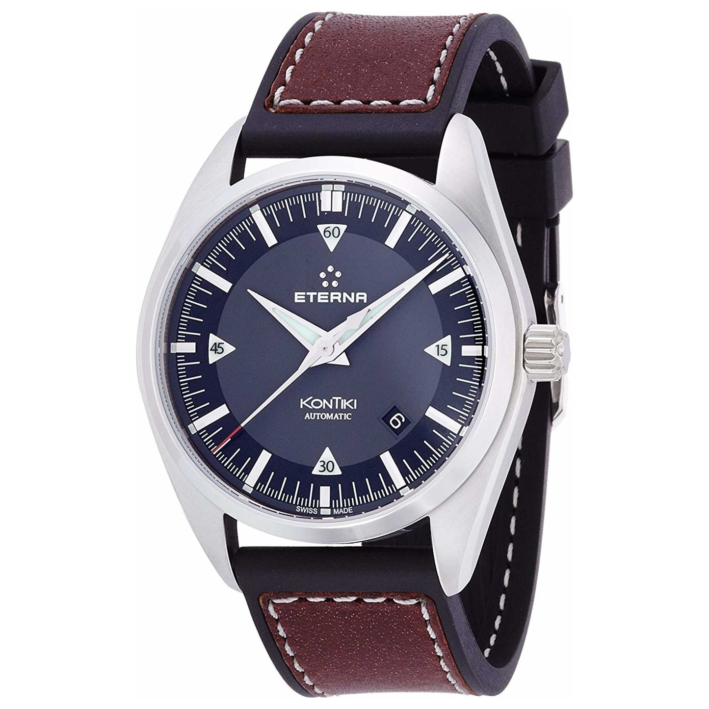 Front view of Eterna KonTiki Men's Automatic Watch 1222-41-41-1301