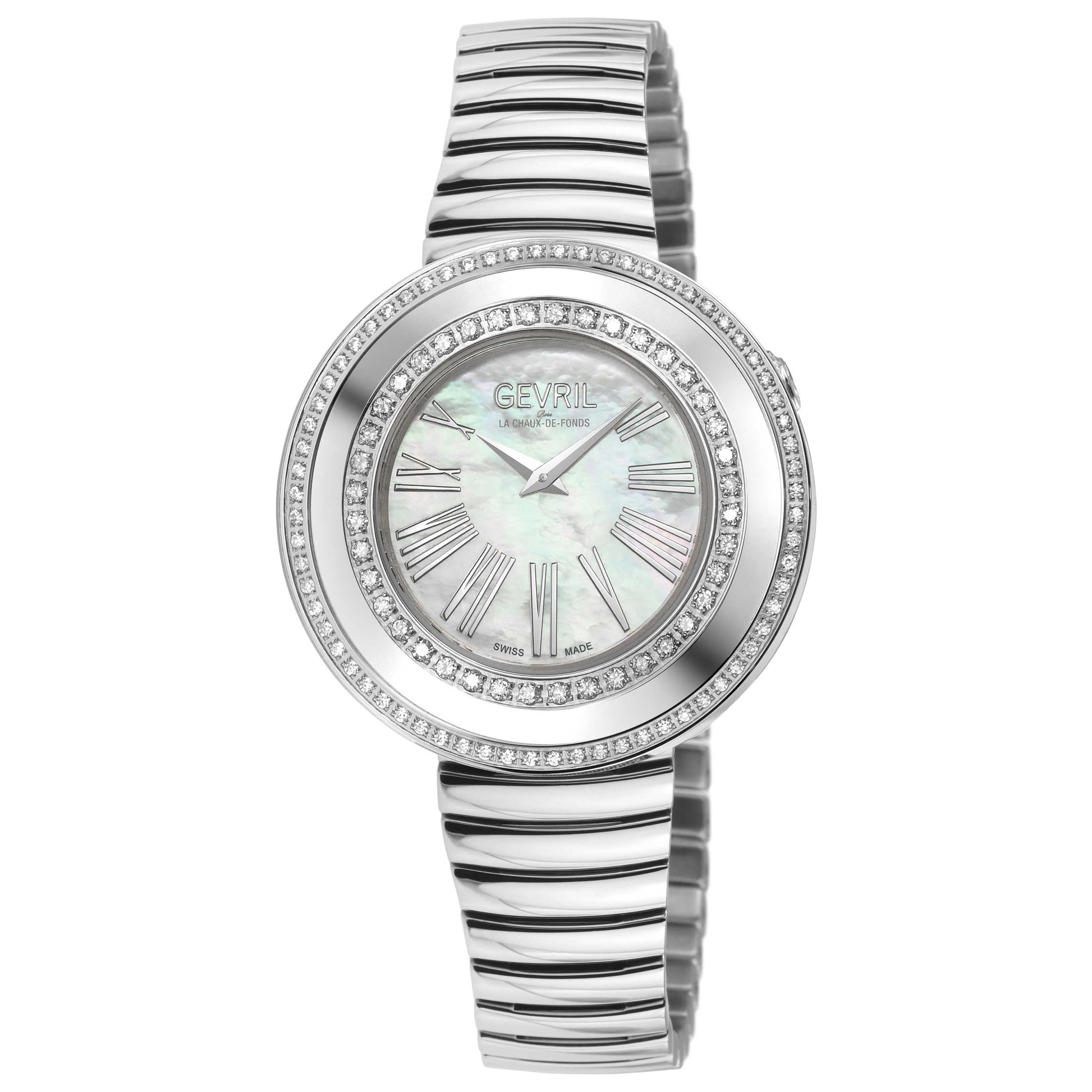 Front view of Gevril Gandria Diamond Women's Quartz Watch 12241B