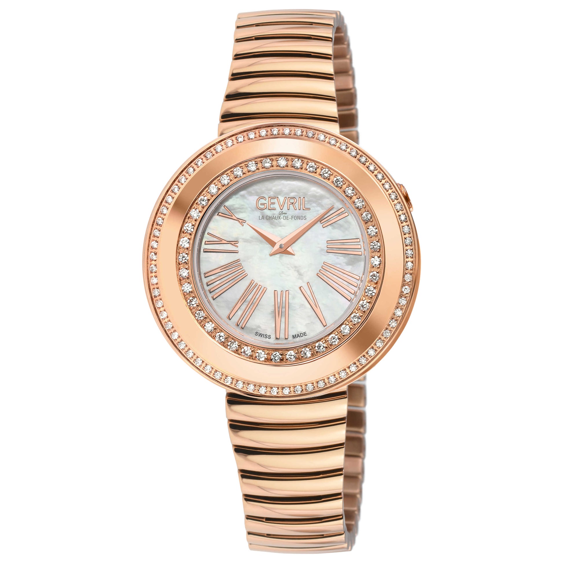 Front view of Gevril Gandria Diamond Women's Quartz Watch 12251B