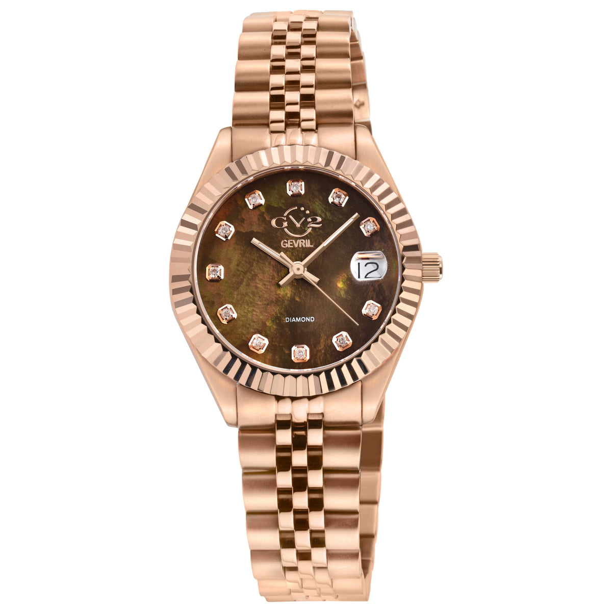 Naples Diamond Quartz Brown Mother-of-Pearl Women's Watch 12401