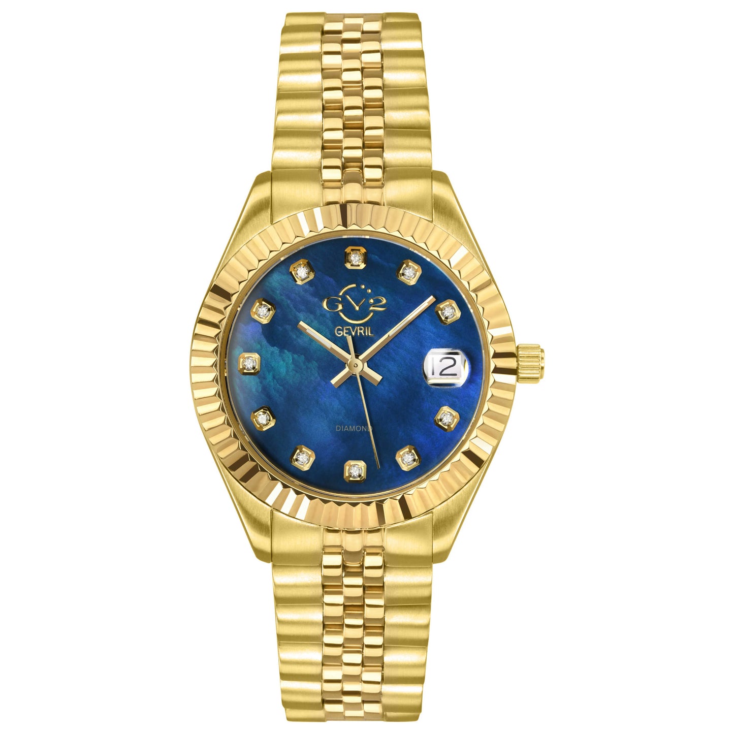 Front view of GV2 by Gevril Naples Diamond Women's Quartz Watch 12410