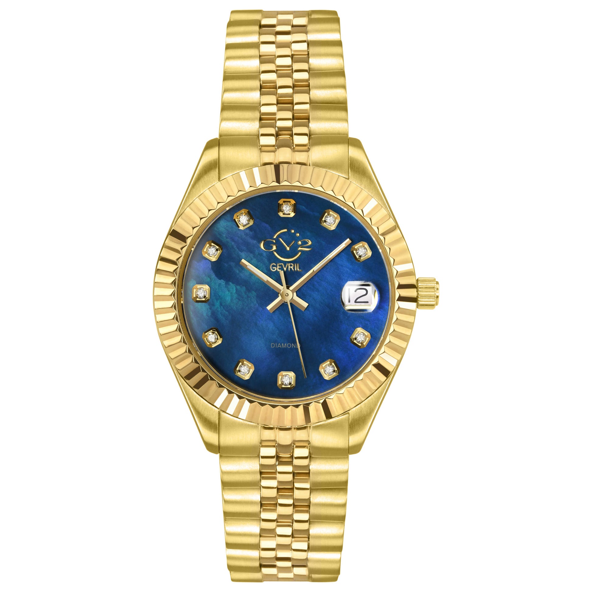 Front view of GV2 by Gevril Naples Diamond Women's Quartz Watch 12410
