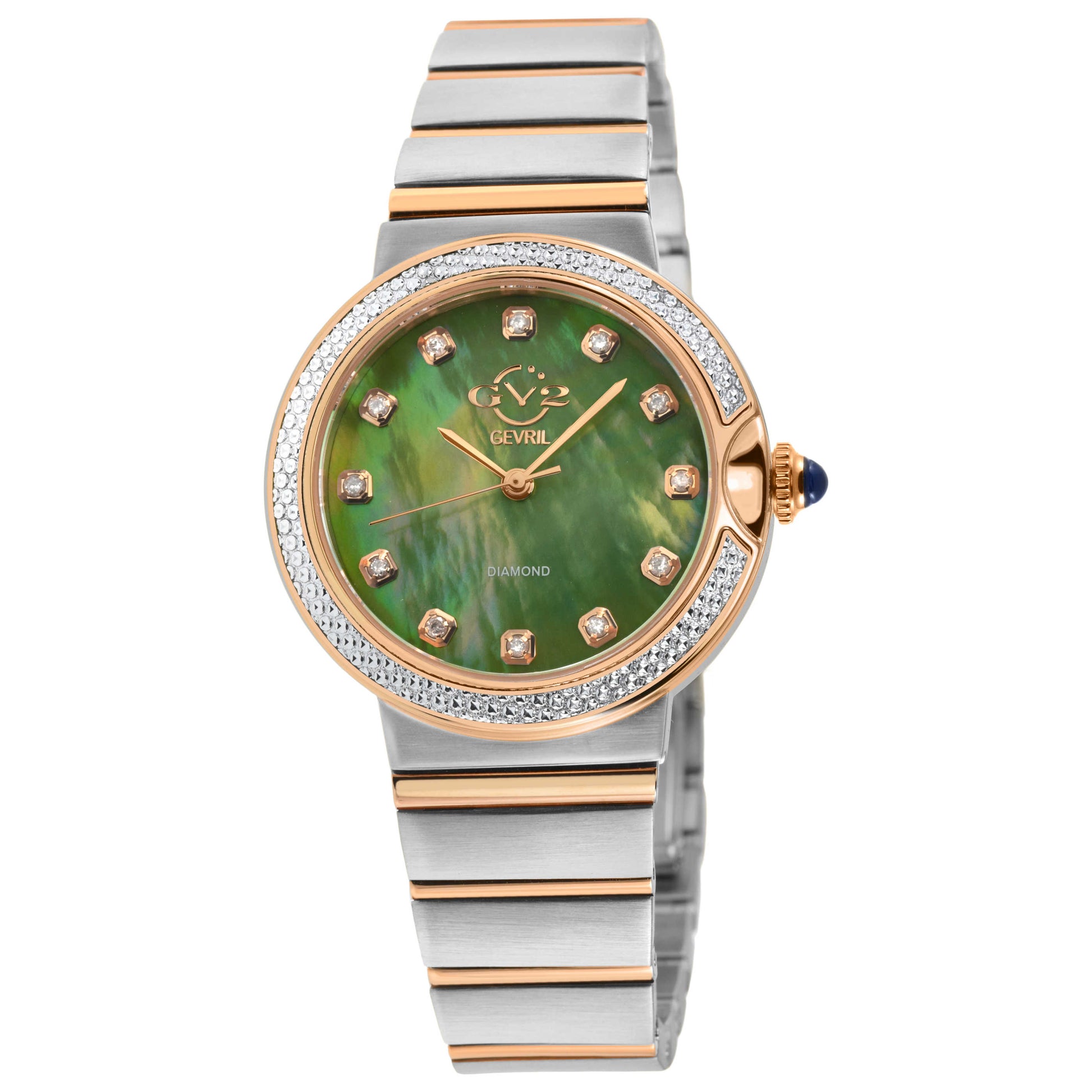 Front view of GV2 by Gevril Sorrento Diamond Women's Quartz Watch 12448B