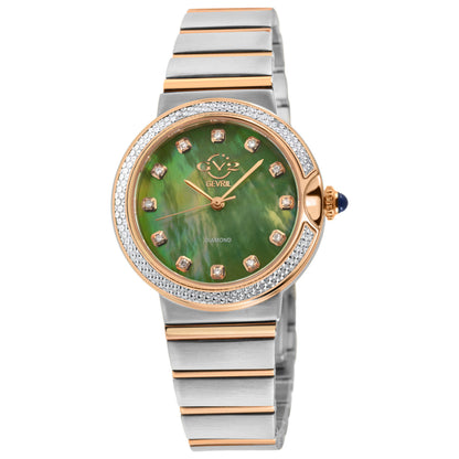 Front view of GV2 by Gevril Sorrento Diamond Women's Quartz Watch 12448B