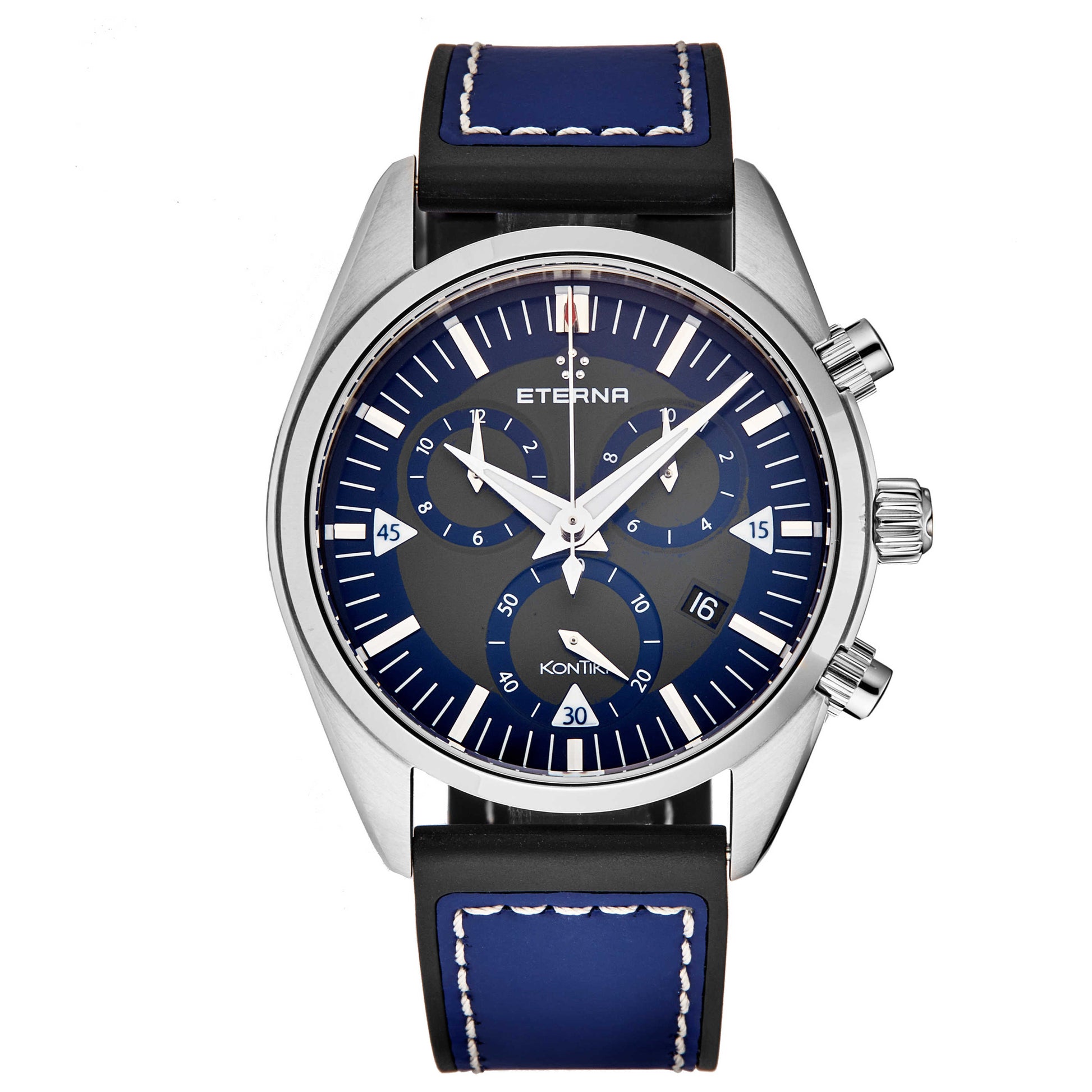 Front view of Eterna KonTiki Men's Quartz Watch 1250.41.81.1303