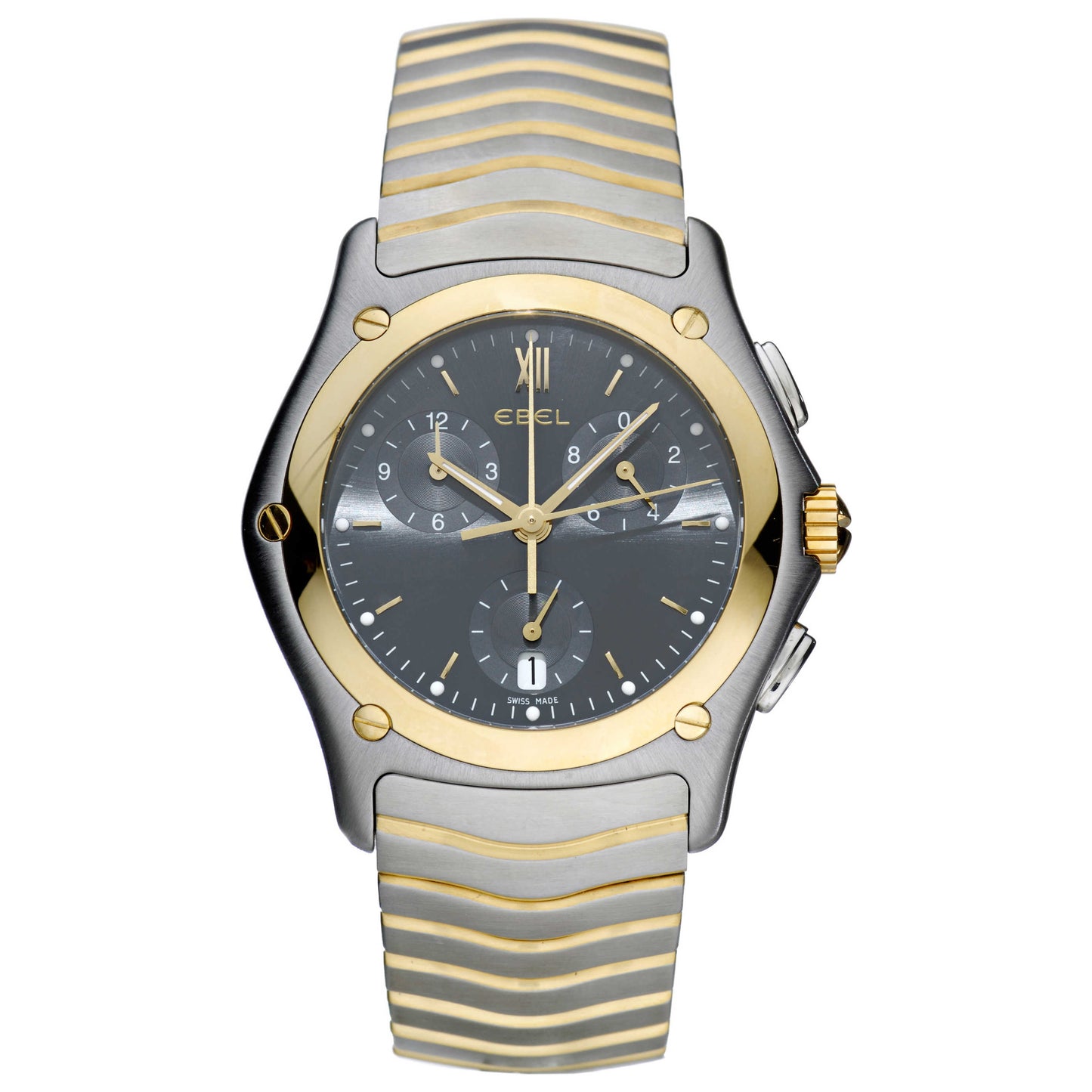 Front view of Ebel Classic Wave Men's Swiss Quartz (Battery-Powered) Watch 1251F41-33F25