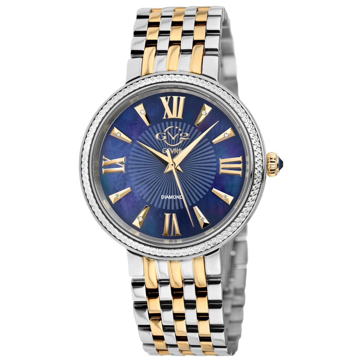 Genoa Diamond Quartz Blue Mother-of-Pearl Women's Watch 12534