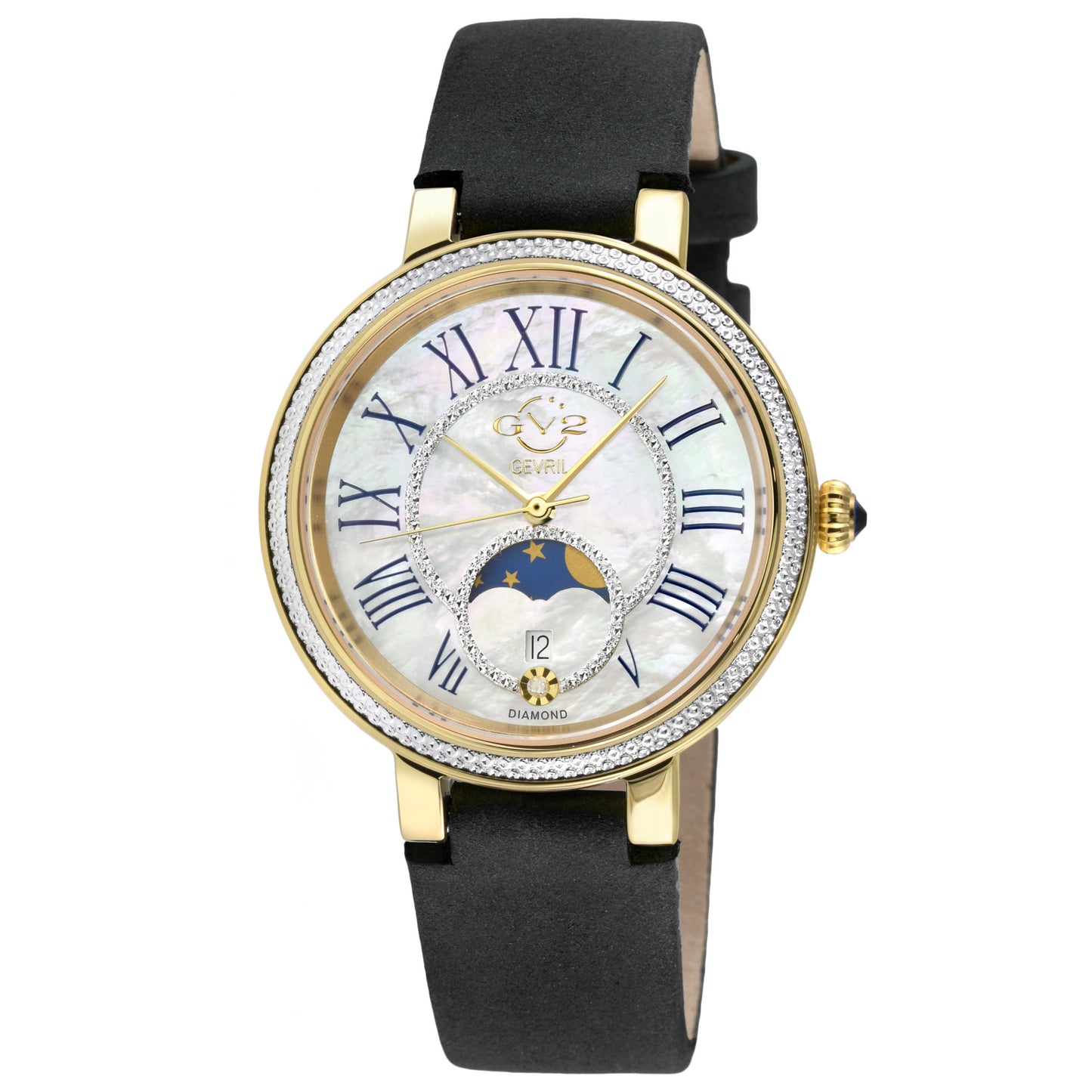 Front view of GV2 by Gevril Genoa Diamond Women's Quartz Watch 12542