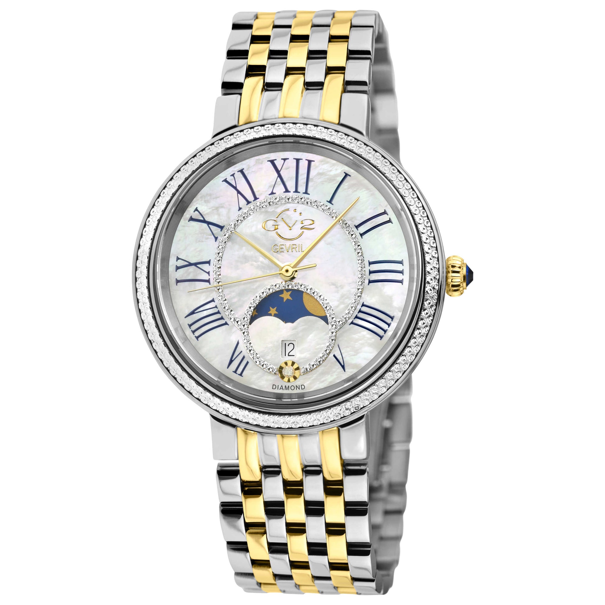 Front view of GV2 by Gevril Genoa Diamond Women's Quartz Watch 12545B