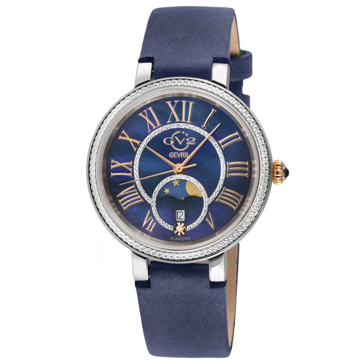 Genoa Diamond Quartz Blue Mother-of-Pearl Women's Watch 12549