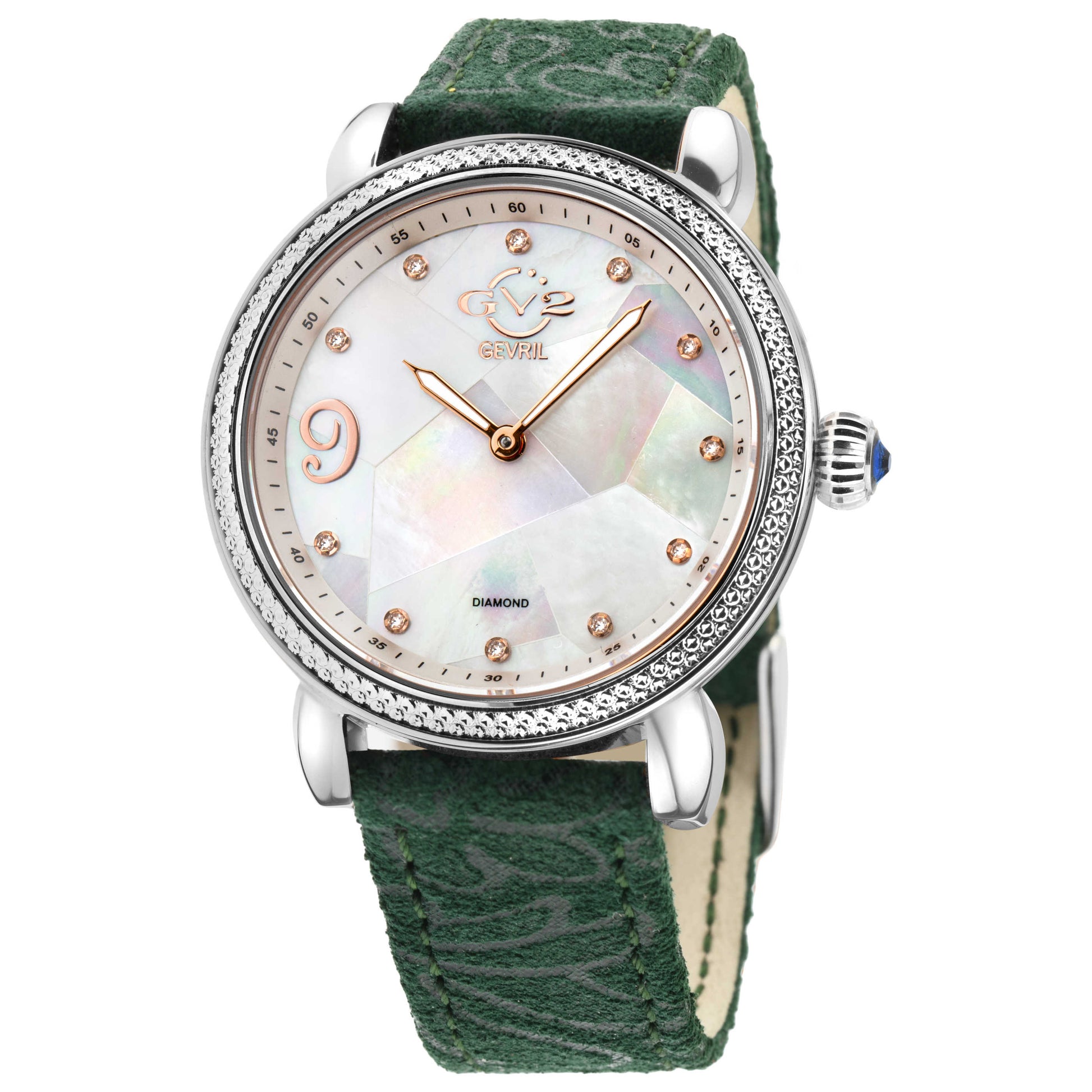 Front view of GV2 by Gevril Ravenna Diamond Women's Quartz Watch 12600F