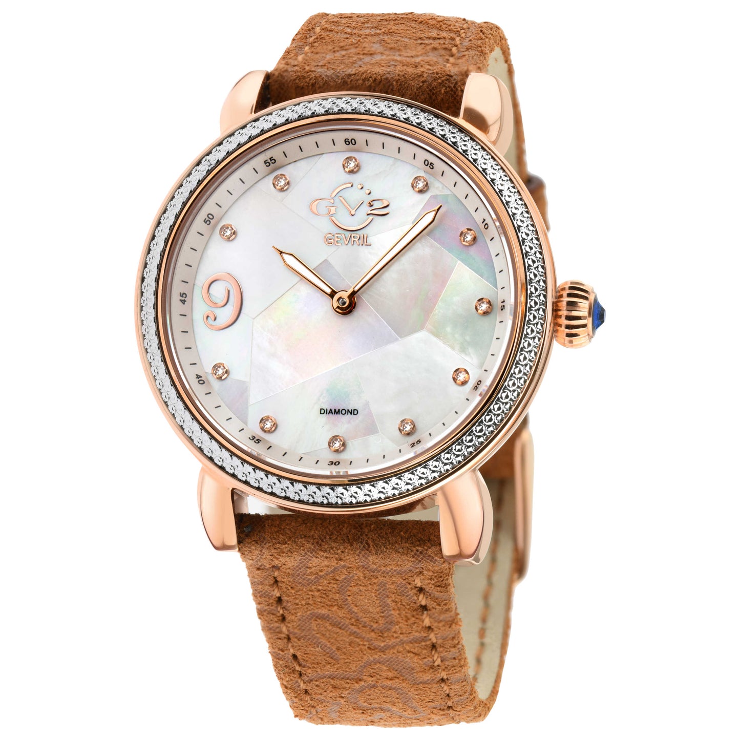 Front view of GV2 by Gevril Ravenna Diamond Women's Quartz Watch 12601F