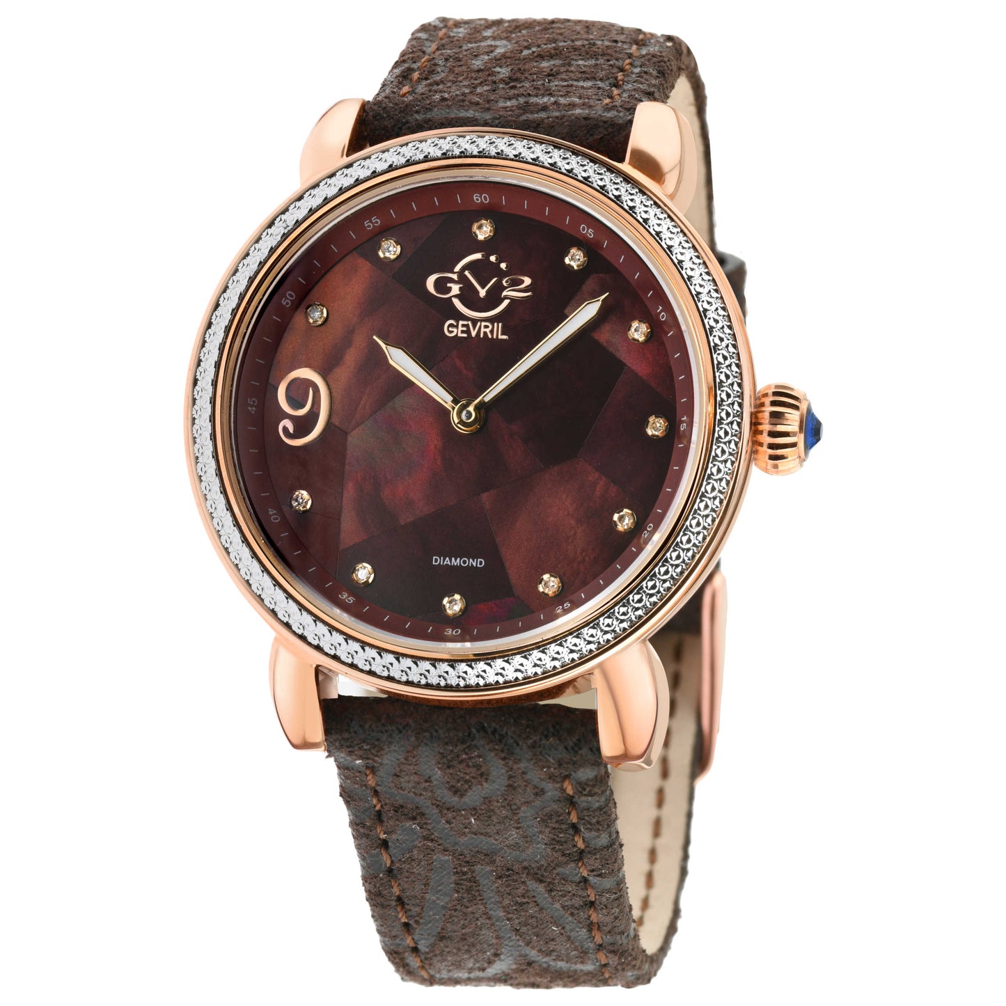 Front view of GV2 by Gevril Ravenna Diamond Women's Quartz Watch 12604F