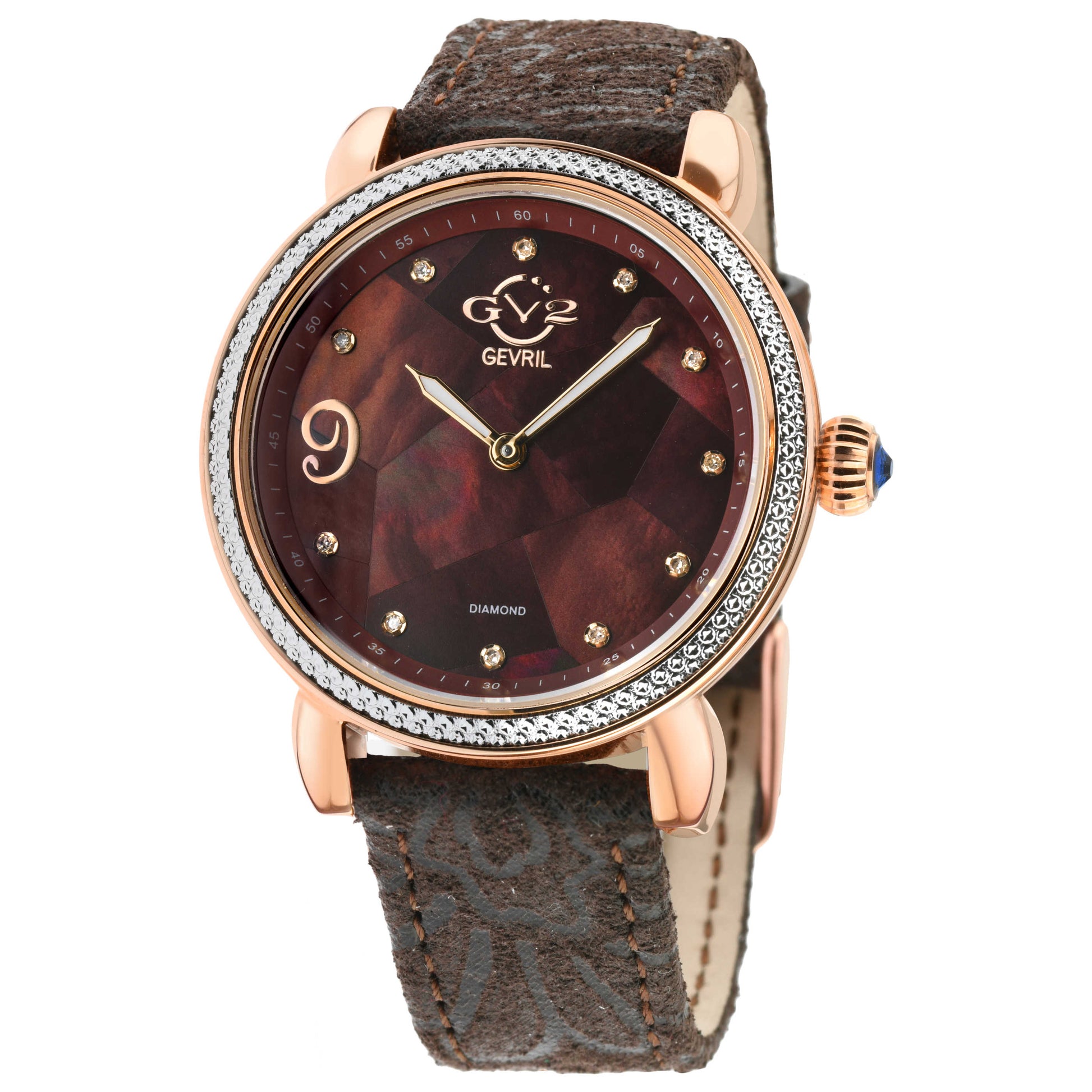 Front view of GV2 by Gevril Ravenna Diamond Women's Quartz Watch 12604F
