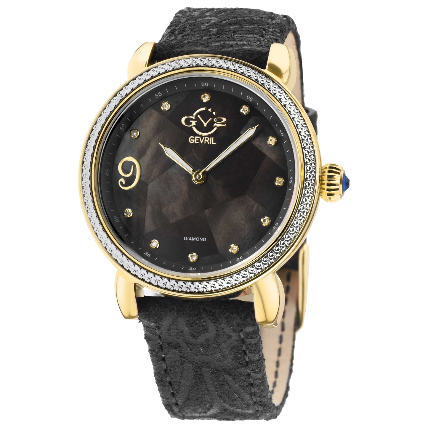 Front view of GV2 by Gevril Ravenna Diamond Women's Quartz Watch 12605F