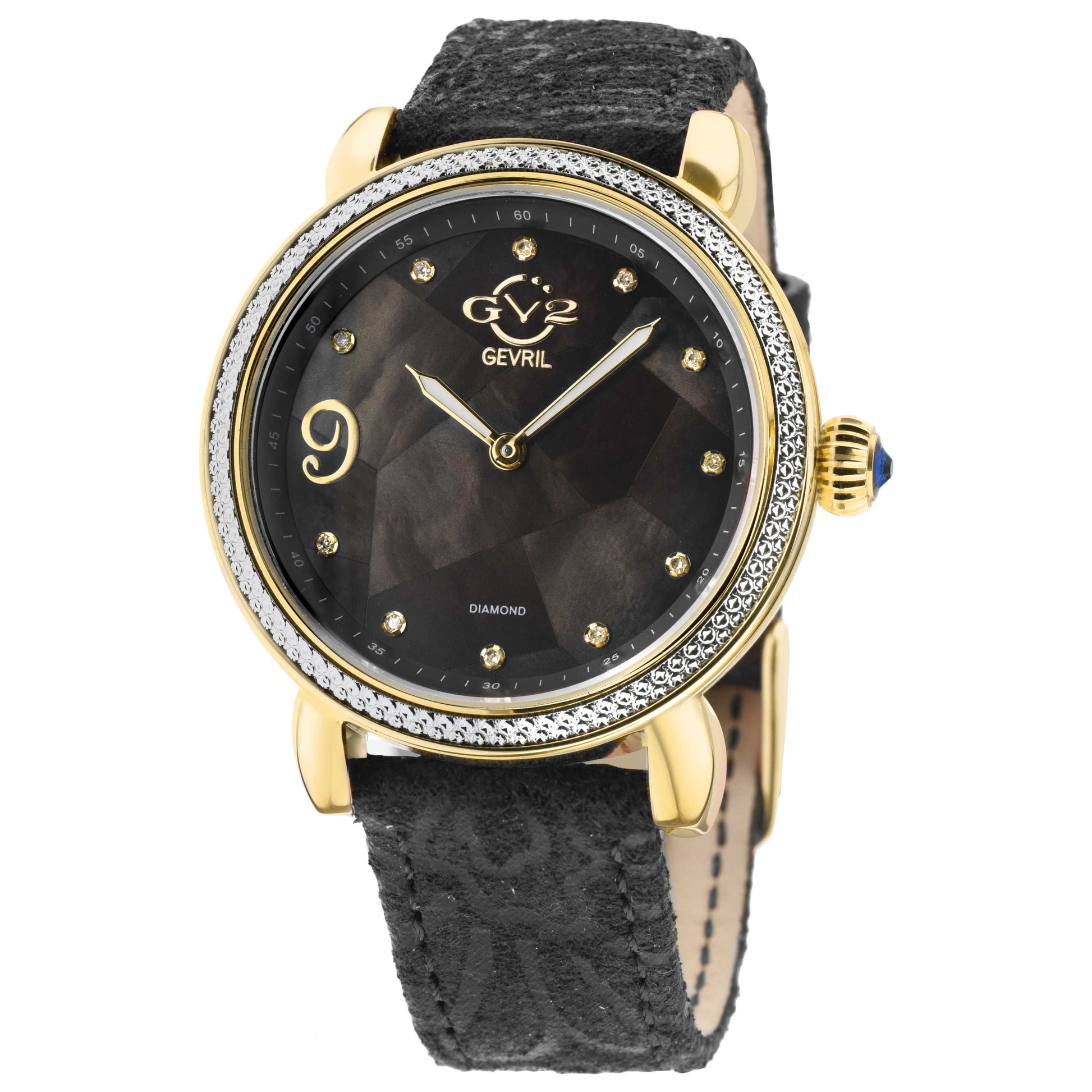 Front view of GV2 by Gevril Ravenna Diamond Women's Quartz Watch 12605F