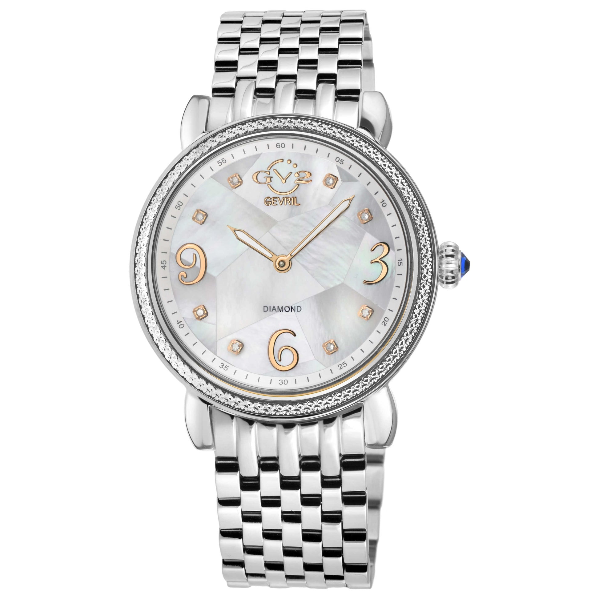 Front view of GV2 by Gevril Ravenna Diamond Women's Quartz Watch 12610B