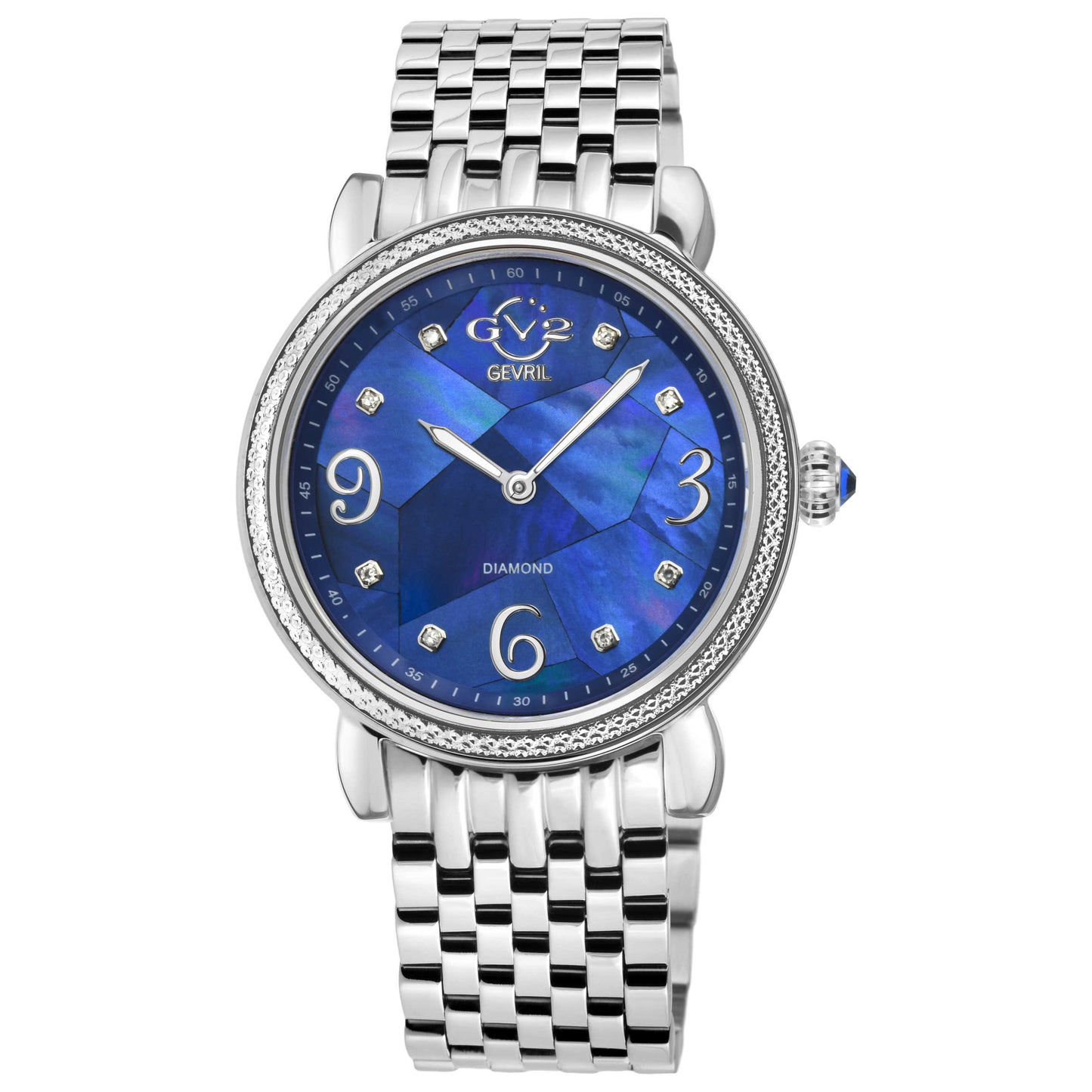 Front view of GV2 by Gevril Ravenna Diamond Women's Quartz Watch 12613B