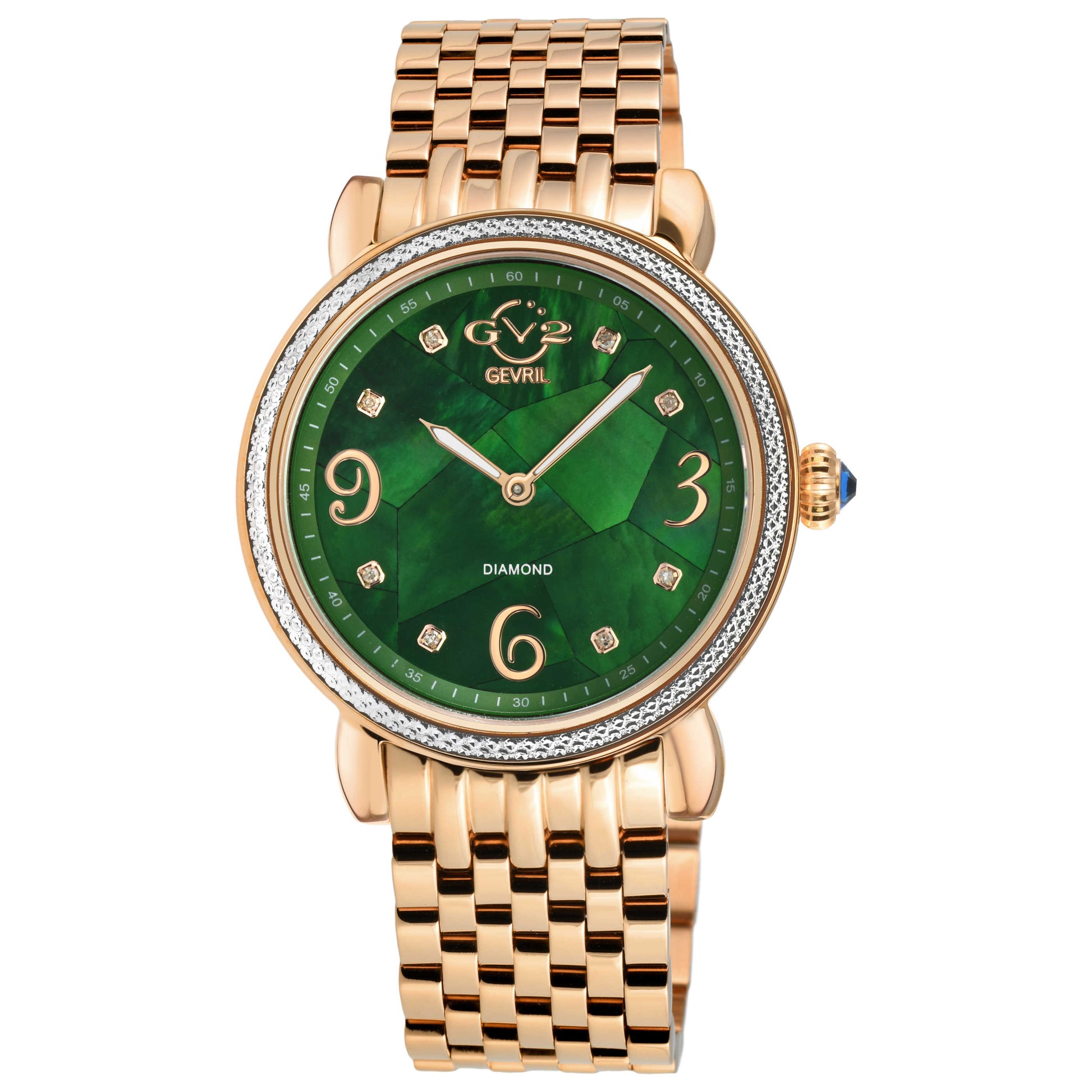 Front view of GV2 by Gevril Ravenna Diamond Women's Quartz Watch 12616B