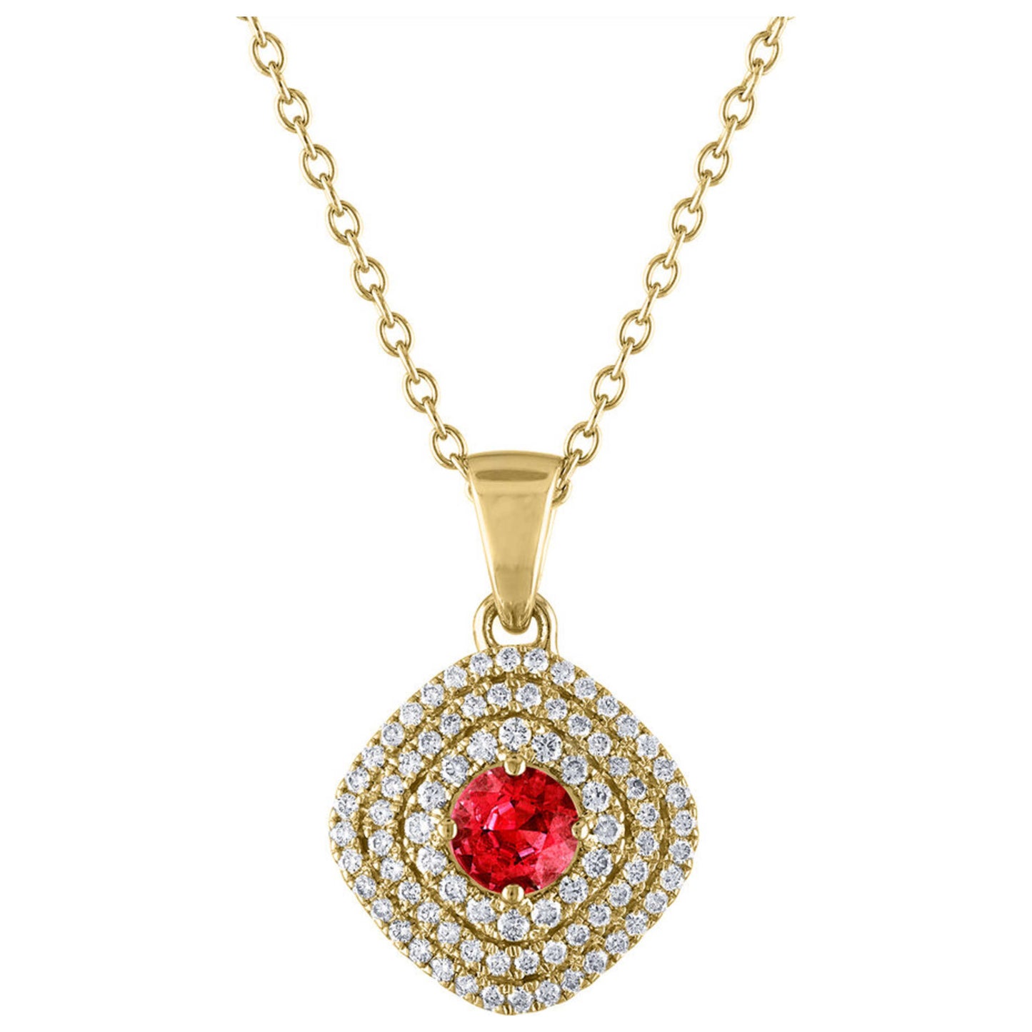Front view of Tresorra Fashion Women's Necklace 127-YG-RBY
