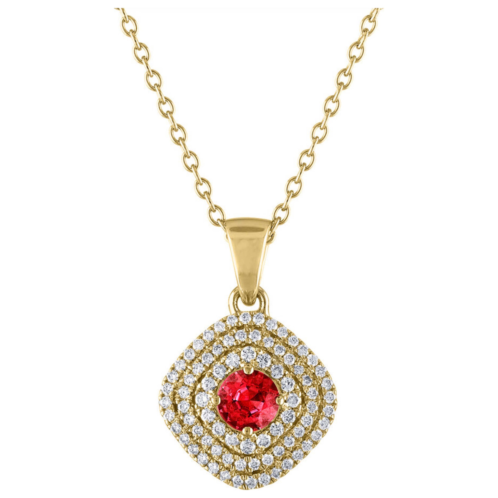 Front view of Tresorra Fashion Women's Necklace 127-YG-RBY