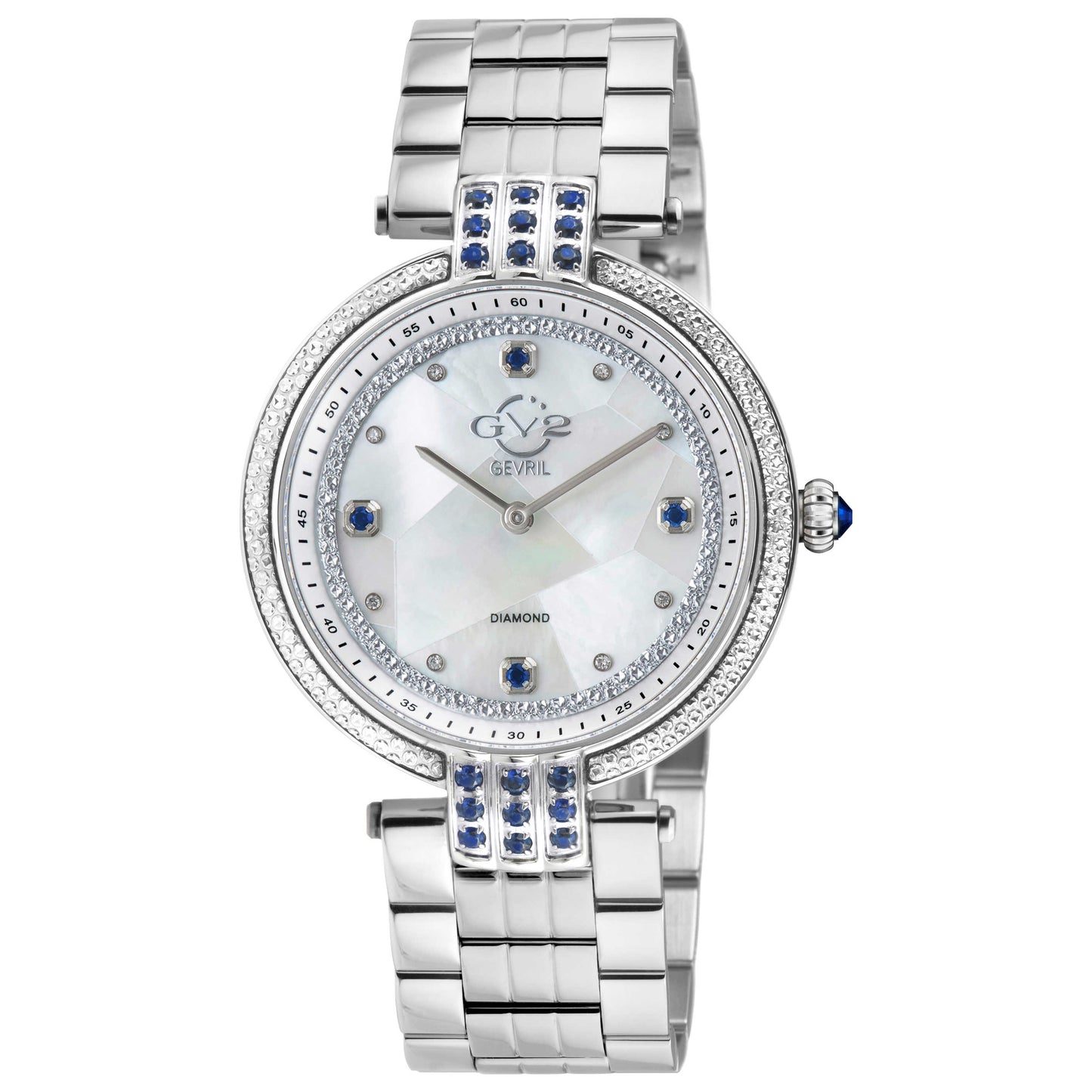 Front view of GV2 by Gevril Matera Diamond Women's Quartz Watch 12801B