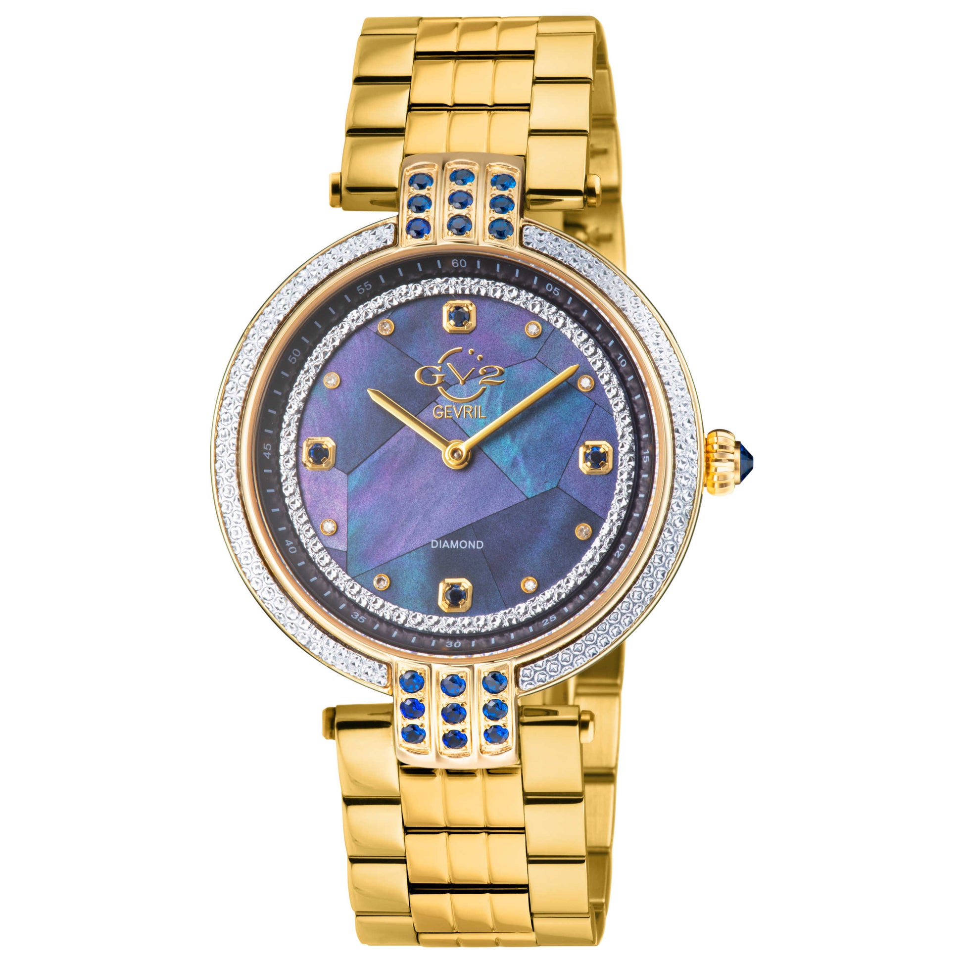 Front view of GV2 by Gevril Matera Diamond Women's Quartz Watch 12802B