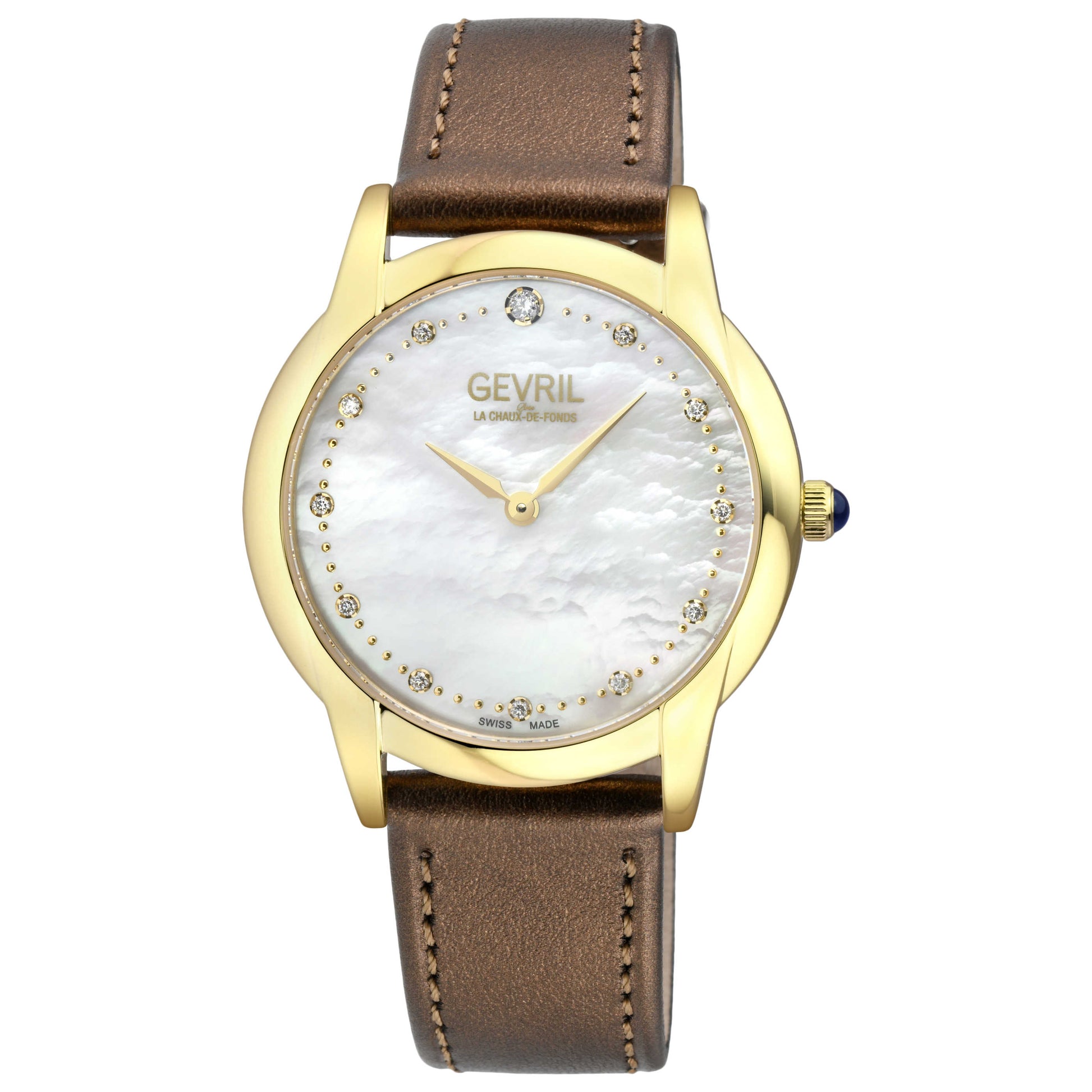 Front view of Gevril Airolo Diamond Women's Quartz Watch 13021