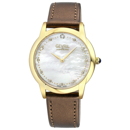 Front view of Gevril Airolo Diamond Women's Quartz Watch 13021