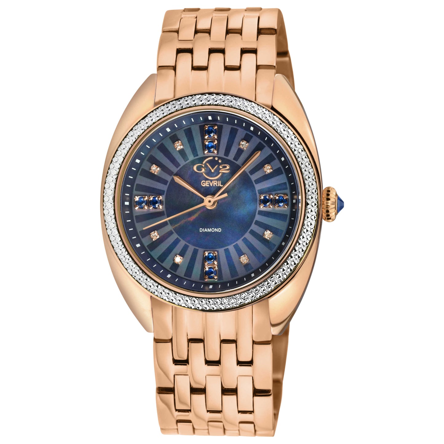 Front view of GV2 by Gevril Palermo Diamond Women's Quartz Watch 13104B