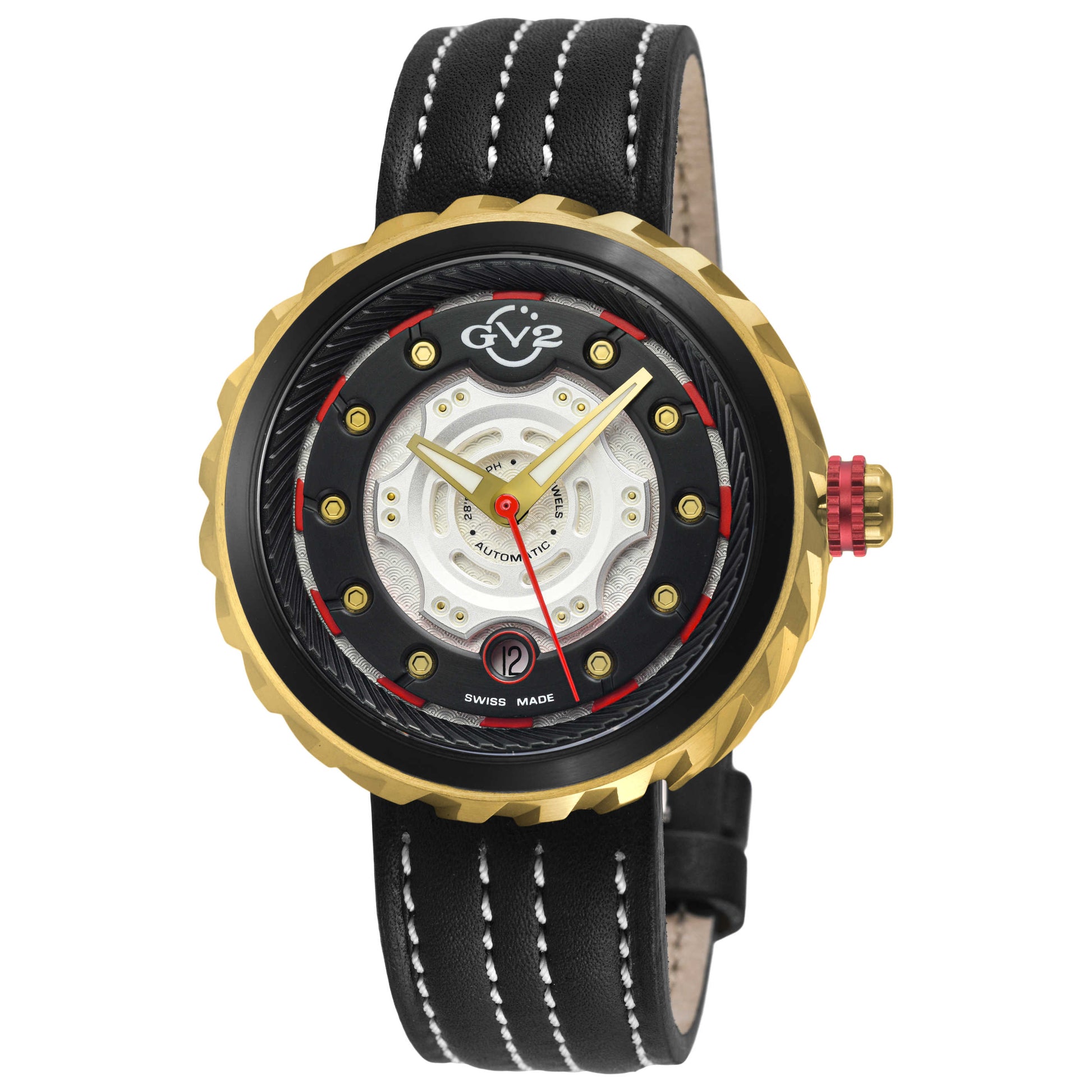 Front view of GV2 by Gevril Motorcycle Men's Automatic Watch 13203