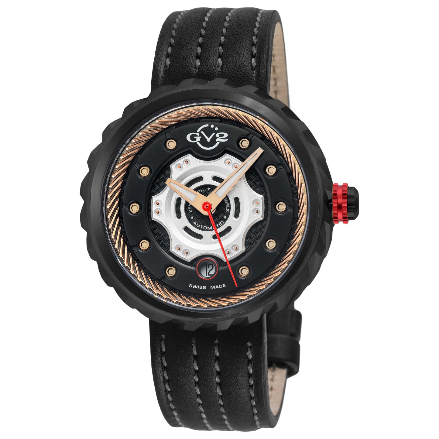 Front view of GV2 by Gevril Motorcycle Men's Automatic Watch 13204
