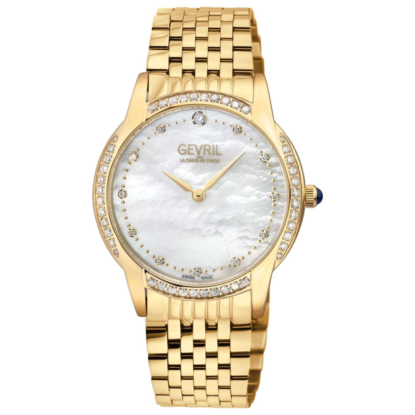 Front view of Gevril Airolo Diamond Women's Quartz Watch 13221B