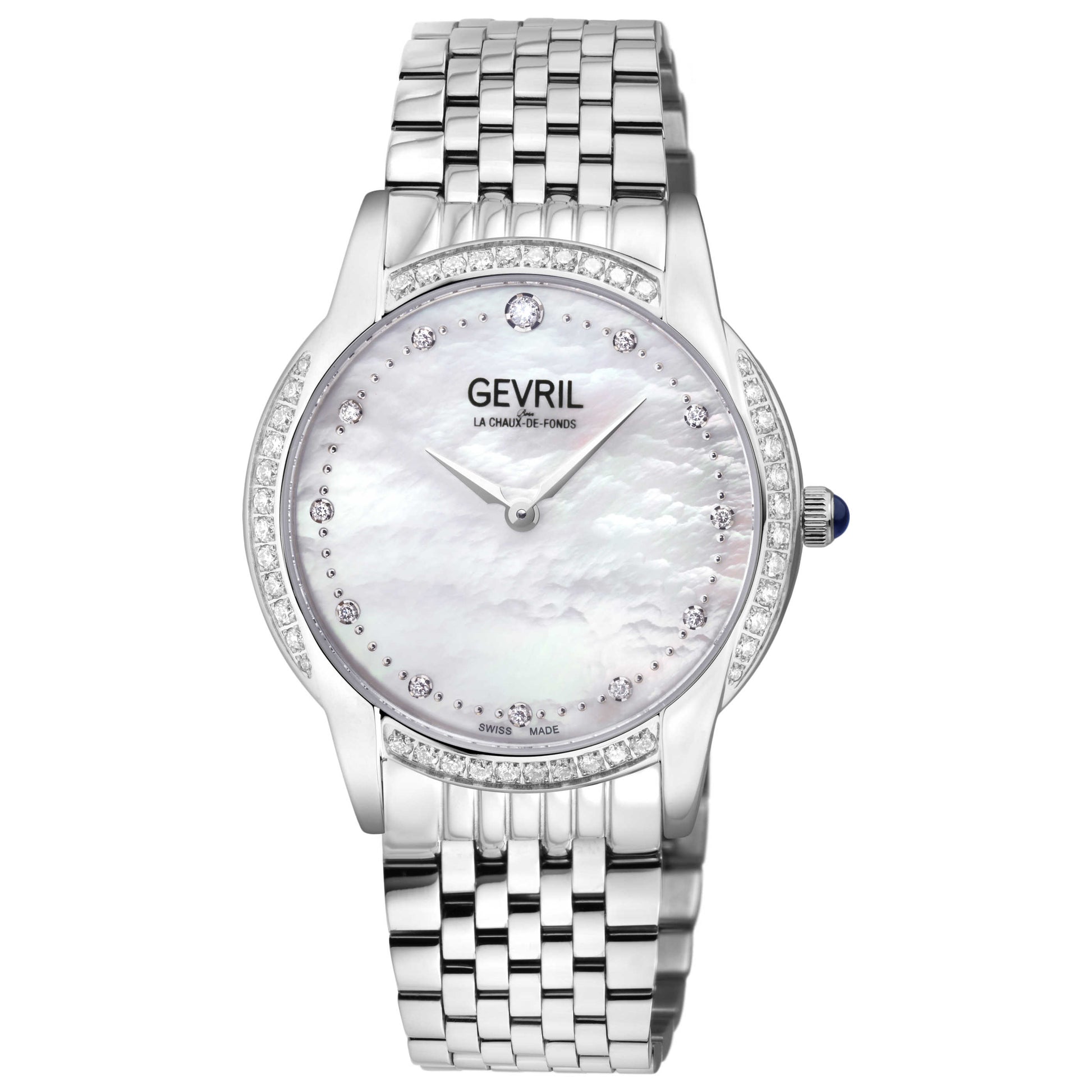 Front view of Gevril Airolo Diamond Women's Quartz Watch 13241B