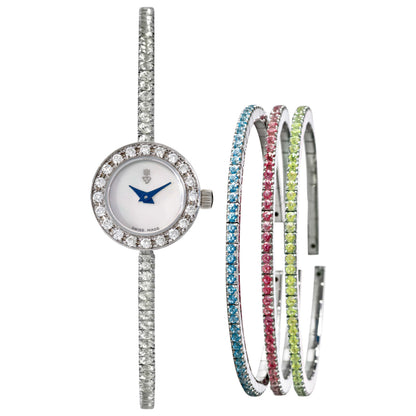 Front view of Corum Romantic Women's Swiss Quartz (Battery-Powered) Watch 137-501-47-SETB-PN34