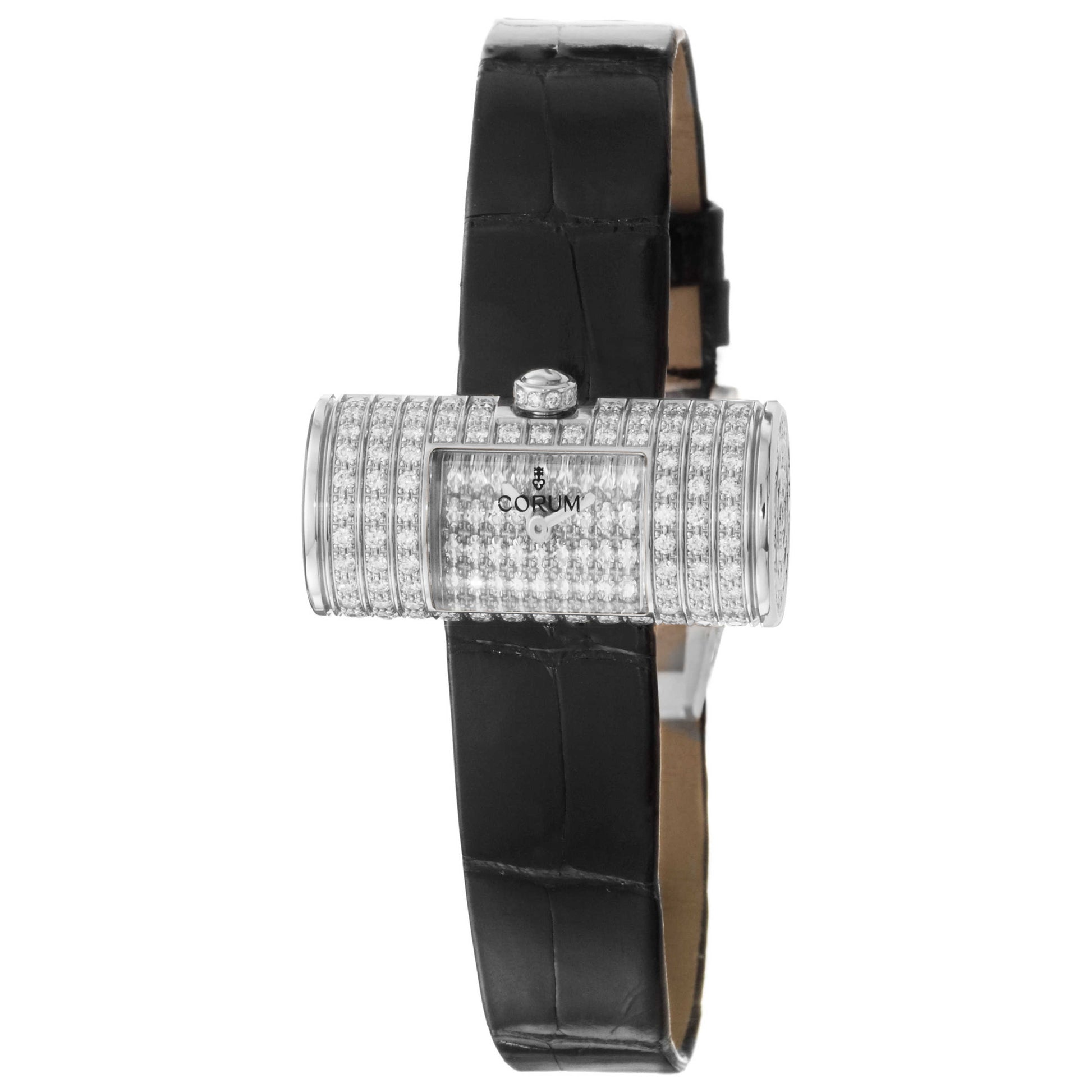 Front view of Corum Golden Tube Women's Swiss Quartz (Battery-Powered) Watch 137-801-69-0081-GR34
