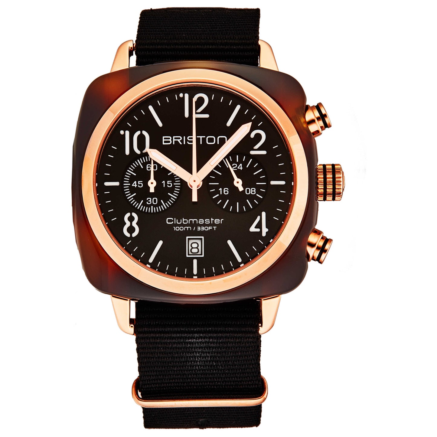 Front view of Briston Clubmaster Men's Quartz Watch 14140.PRAT1NB