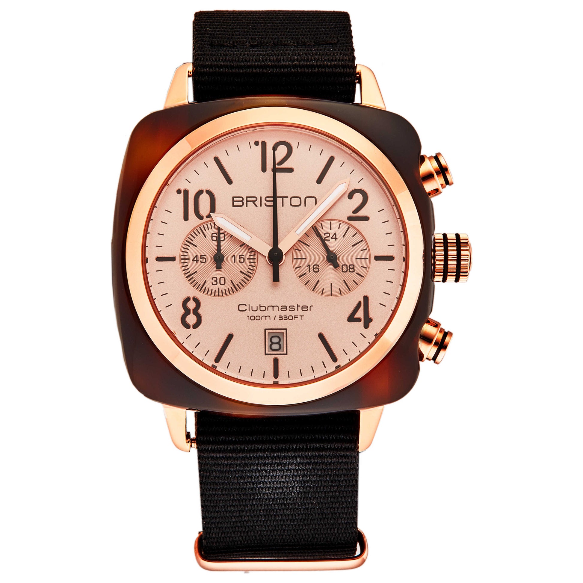 Front view of Briston Clubmaster Men's Quartz Watch 14140.PRAT6NB