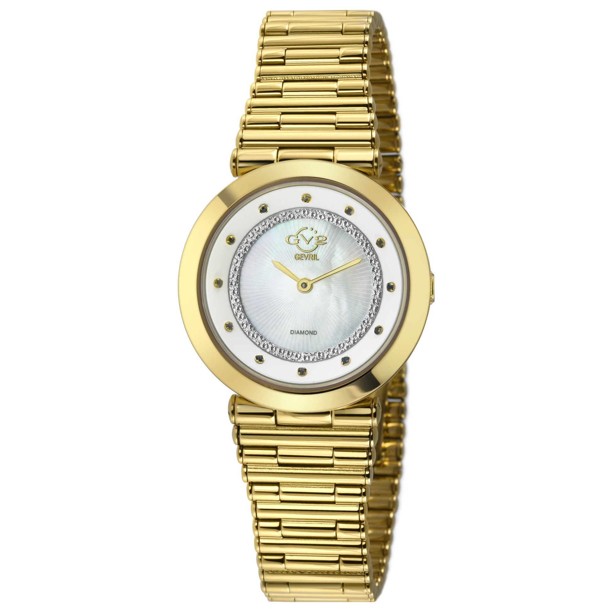 Front view of GV2 by Gevril Burano Diamond Women's Quartz Watch 14412B