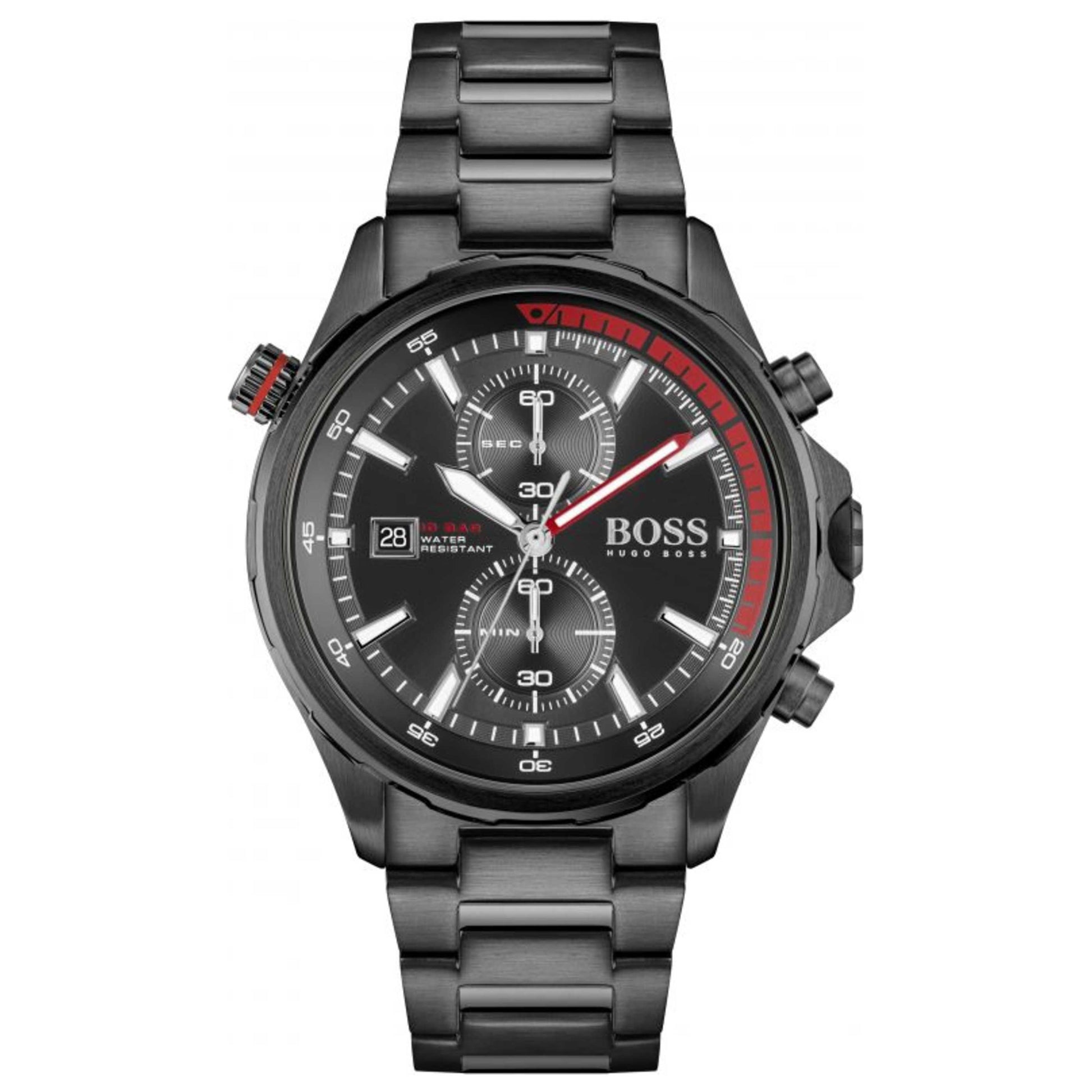 Front view of Hugo Boss Globetrotter Men's Quartz Watch 1513825