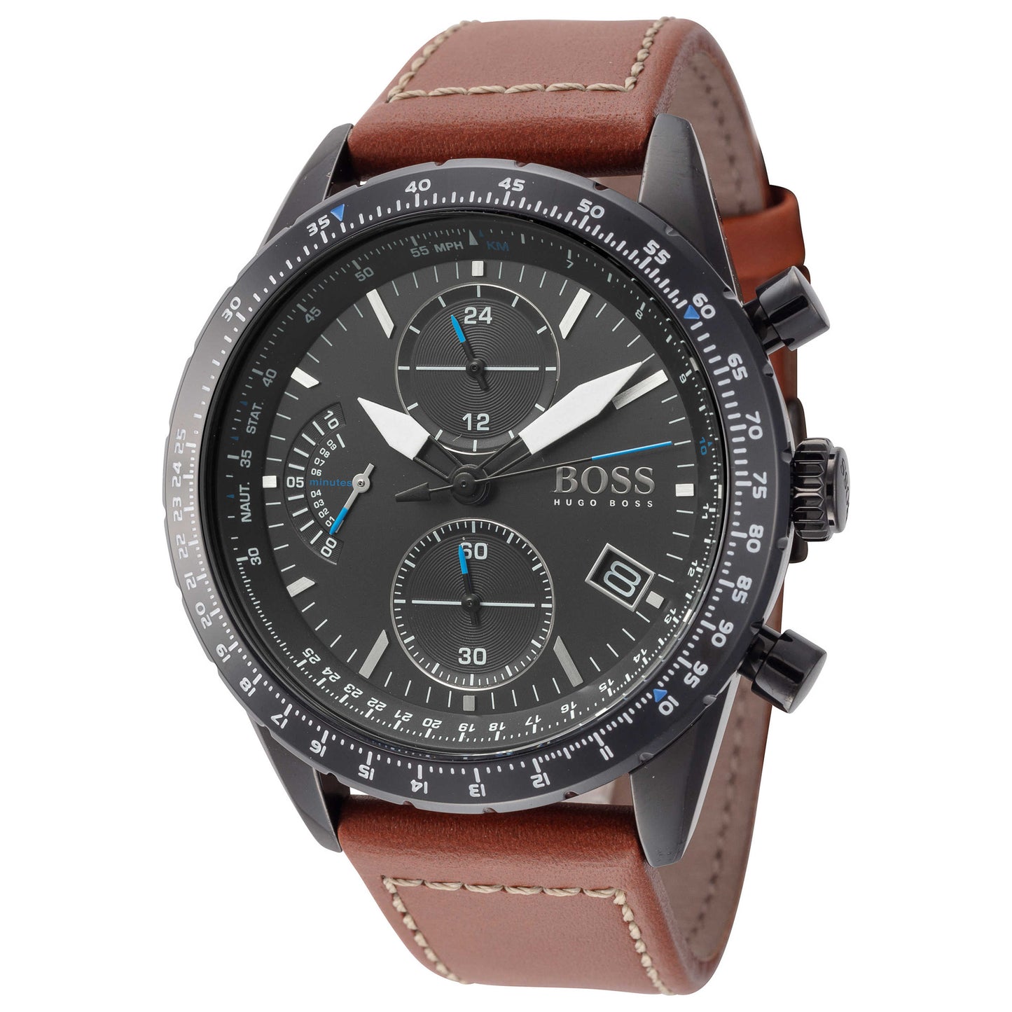 Front view of Hugo Boss Pilot Edition Chrono Men's Quartz Watch 1513851