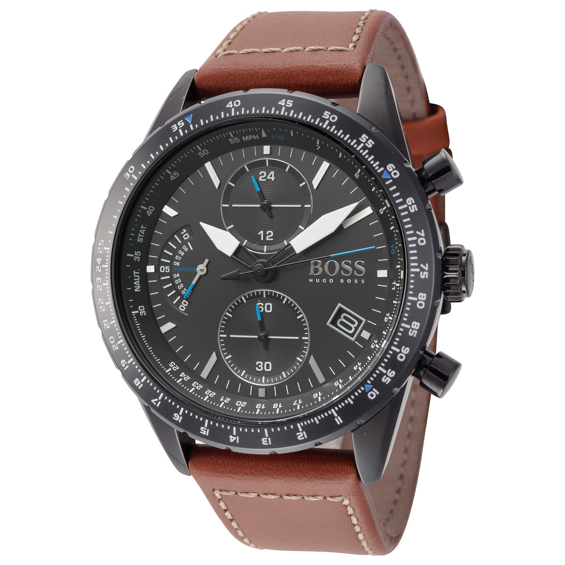 Front view of Hugo Boss Pilot Edition Chrono Men's Quartz Watch 1513851