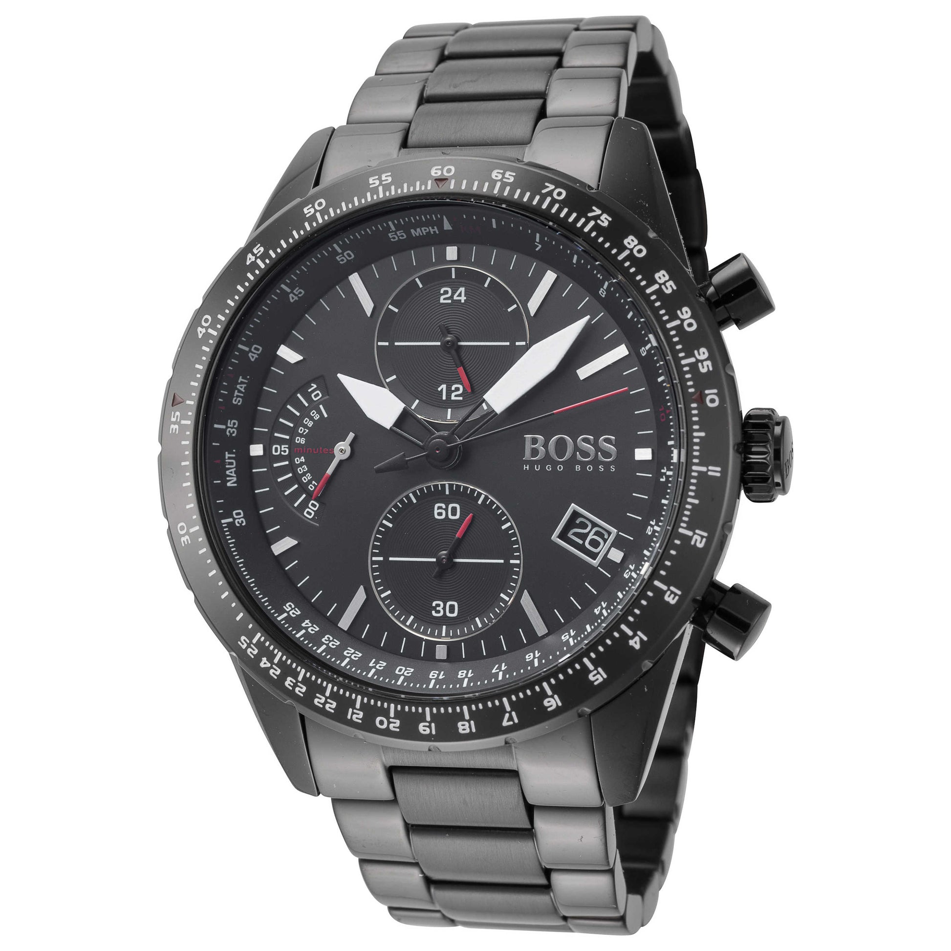 Front view of Hugo Boss Pilot Edition Chrono Men's Quartz Watch 1513854