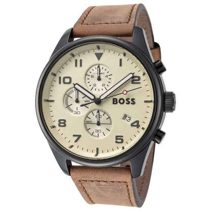 Front view of Hugo Boss View Men's Quartz Watch 1513990